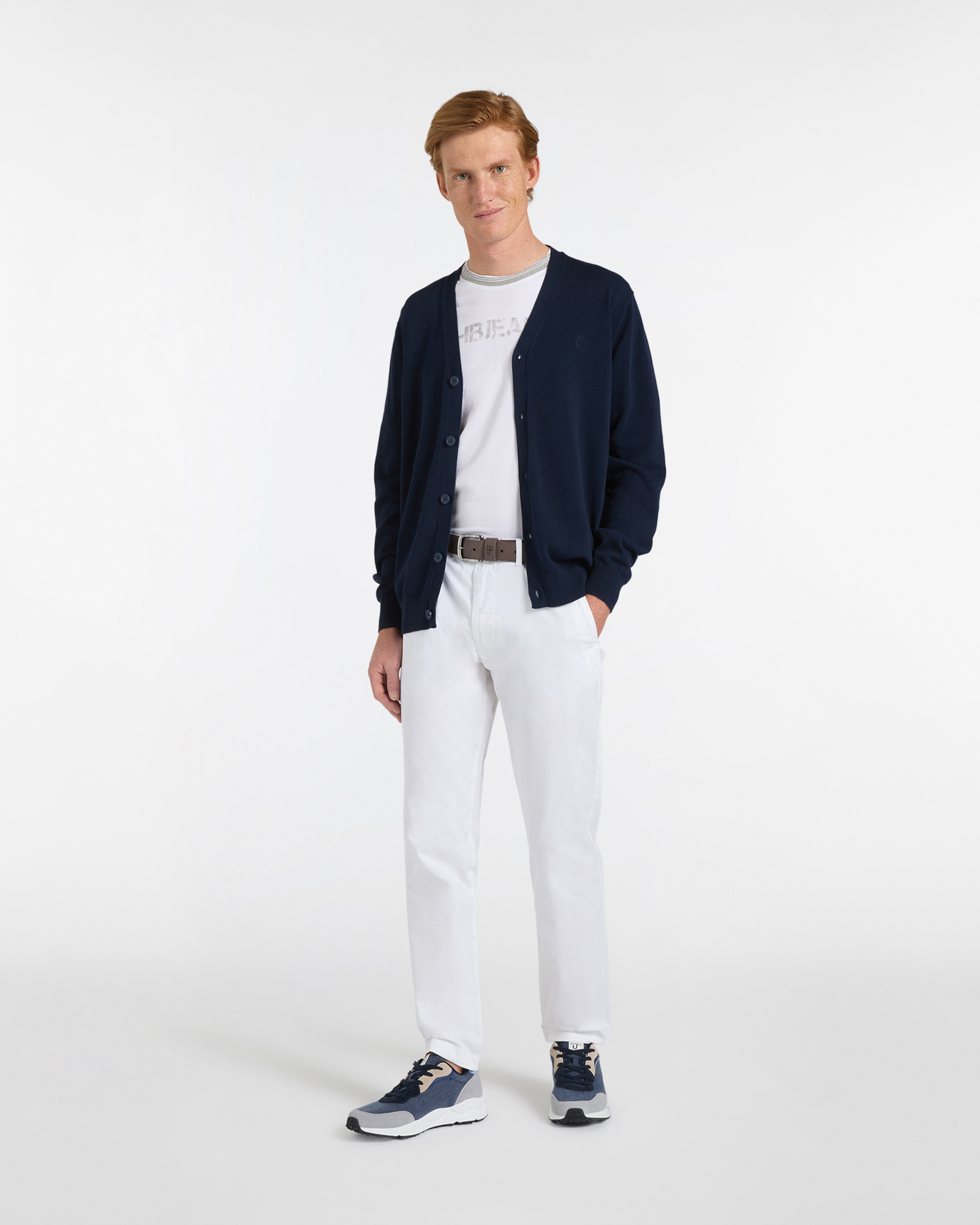 Cardigan Uomo in Crepe, Blu scuro, large image number 3