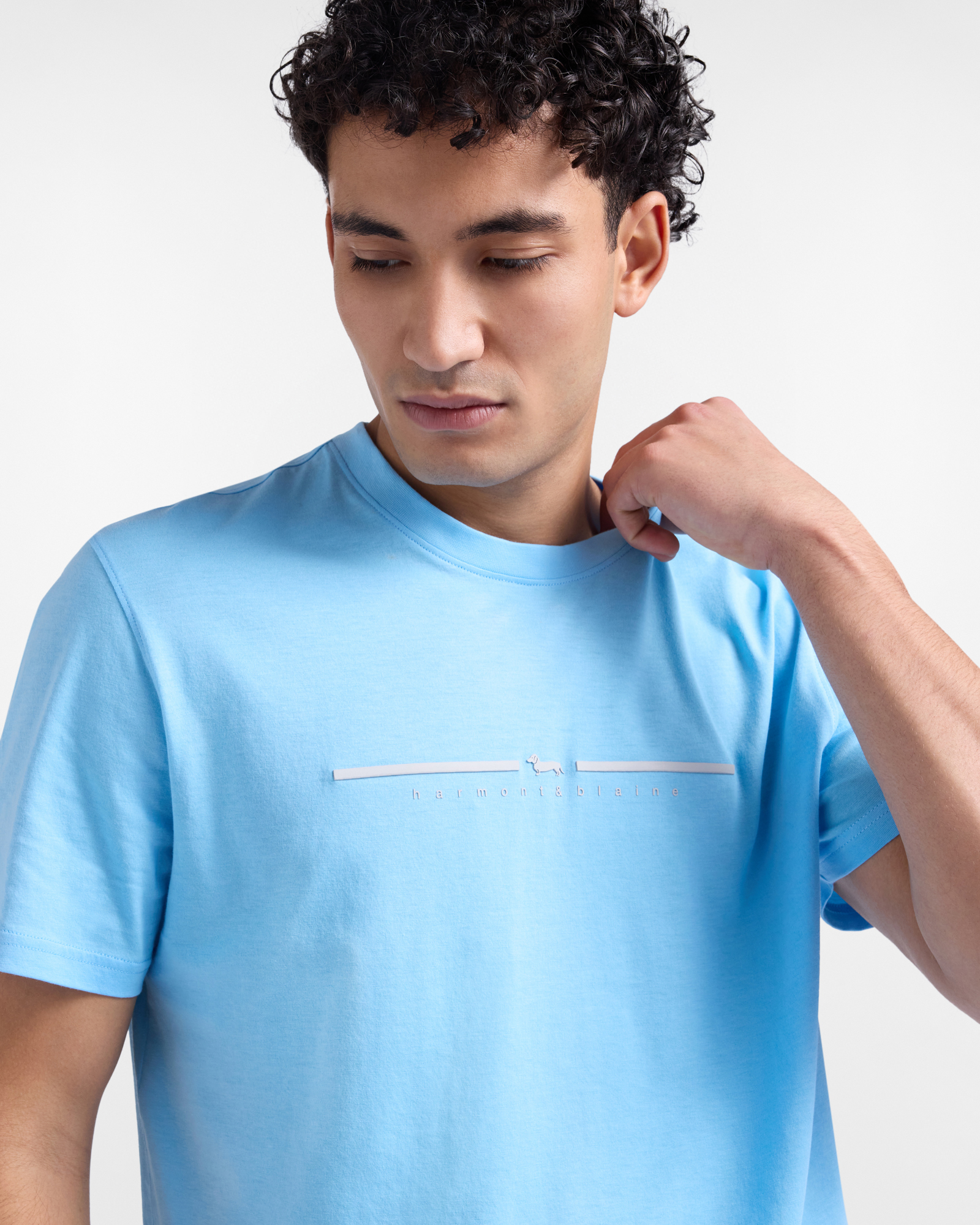 T-Shirt Uomo Logo 3D, Blu, large image number 2