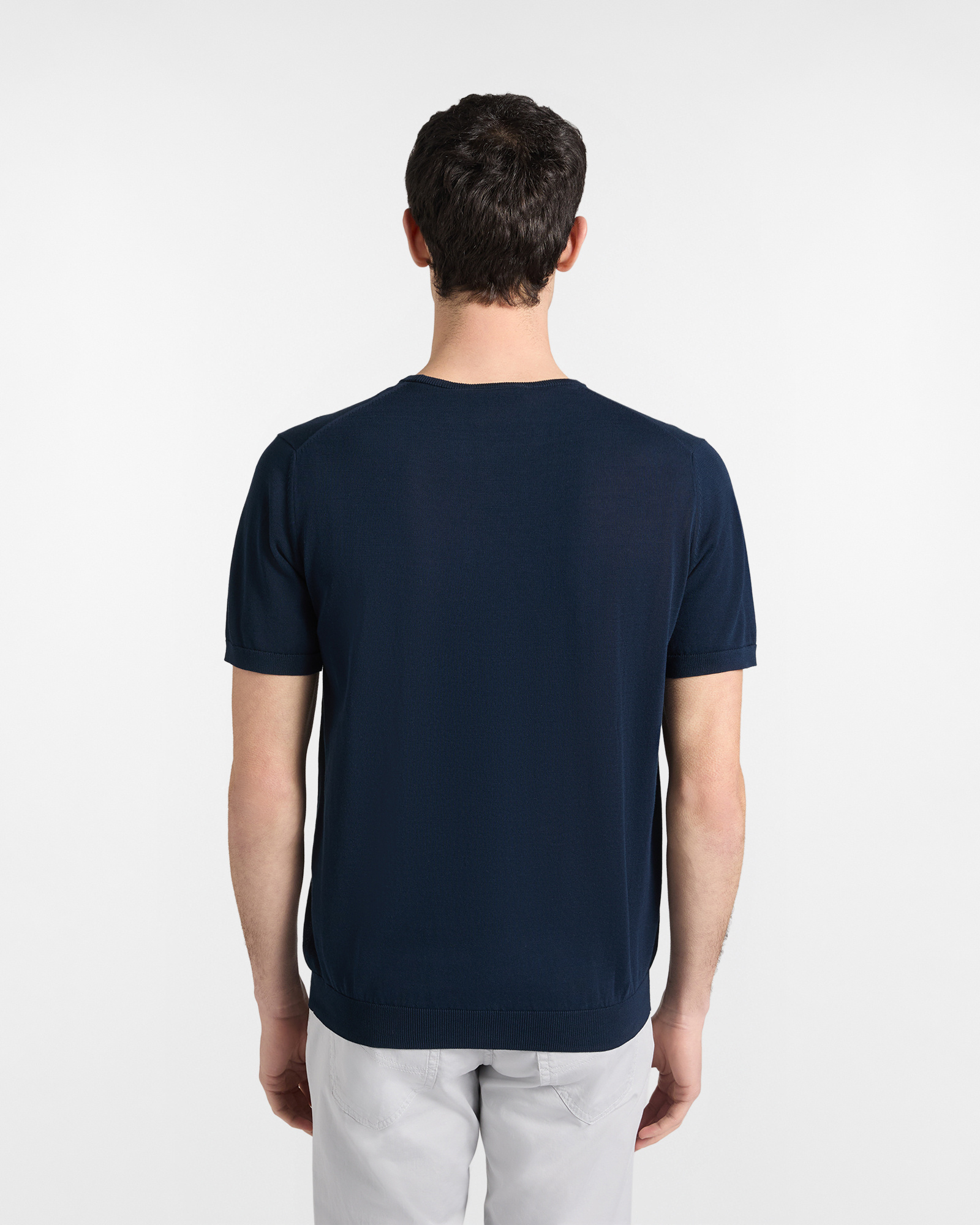 Knit T-shirt, Blue, large image number 1