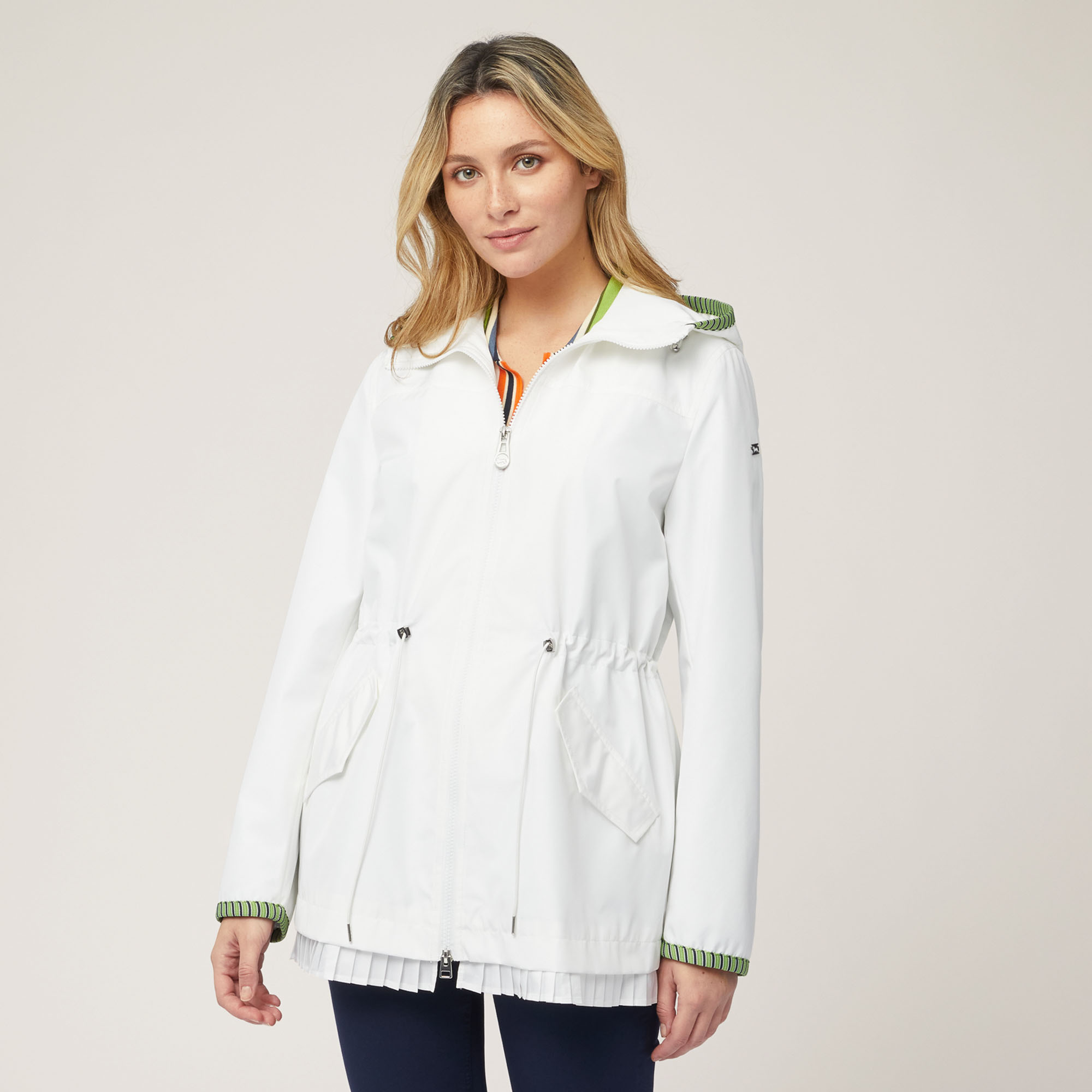 Technical Fabric Pea Coat, White, large