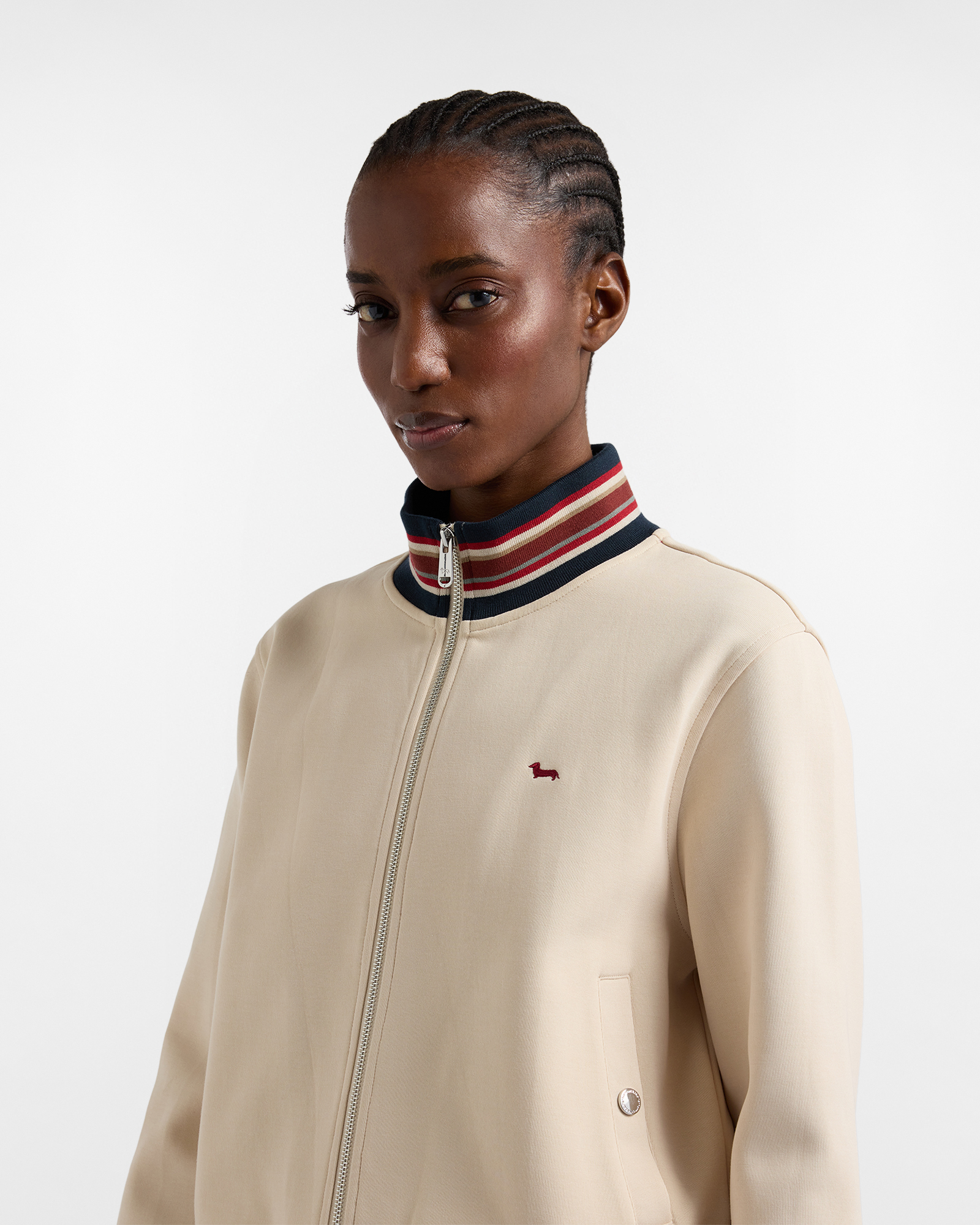 Sudadera con capucha con cierre completo al estilo colegial, Beige, large image number 2