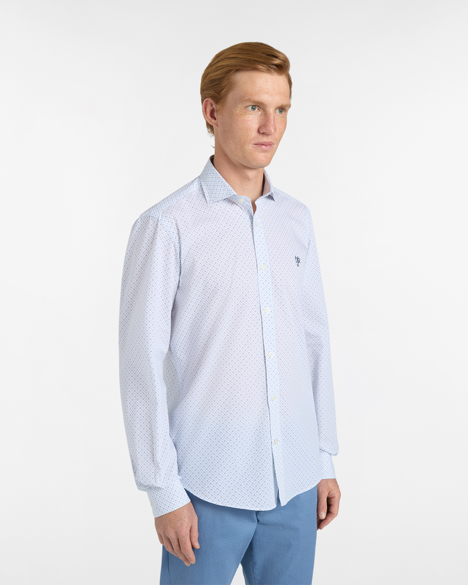 Camicia Uomo Micro Stampa Narrow Fit