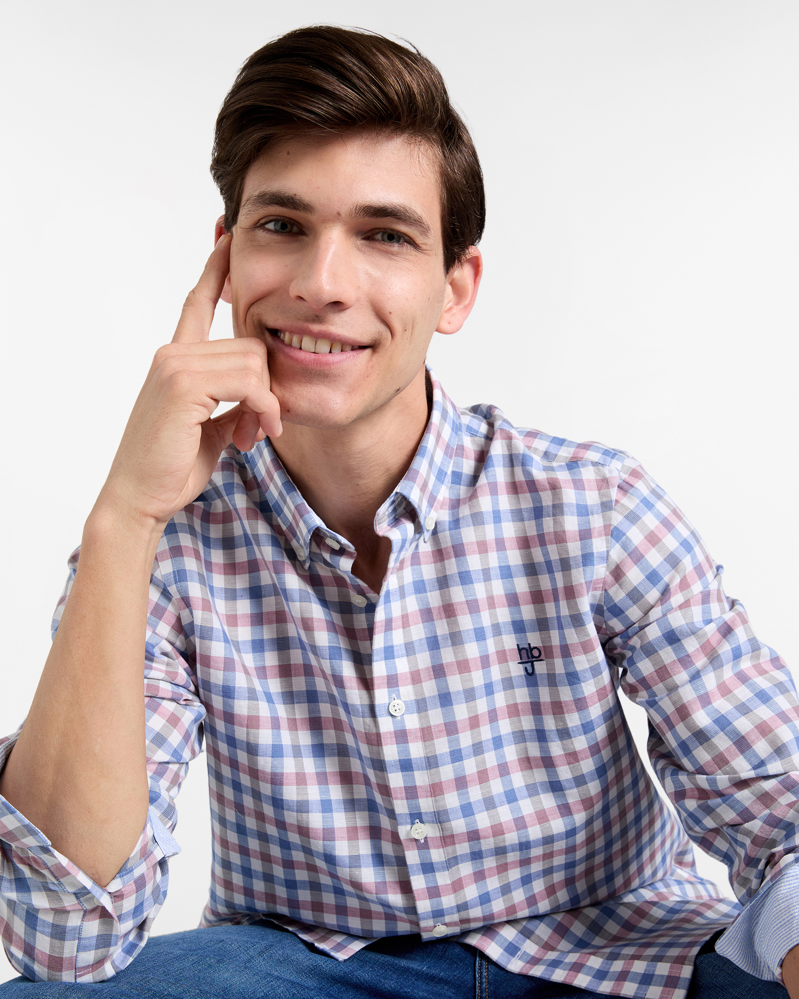 Camicia Uomo Check Regular Fit, Blu chiaro, large image number 2