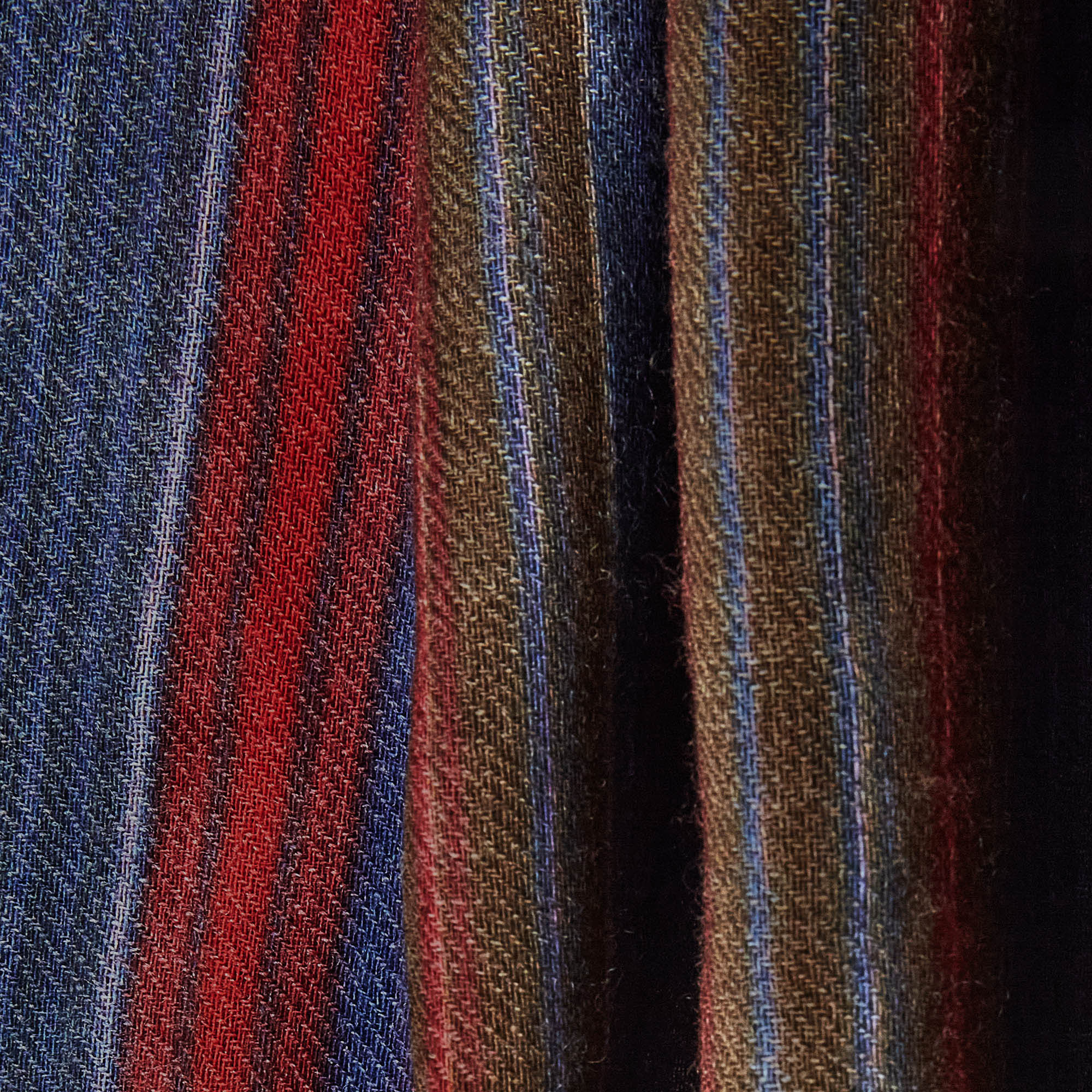Sciarpa In Lana A Righe Multicolor, Marrone Scuro, large image number 1