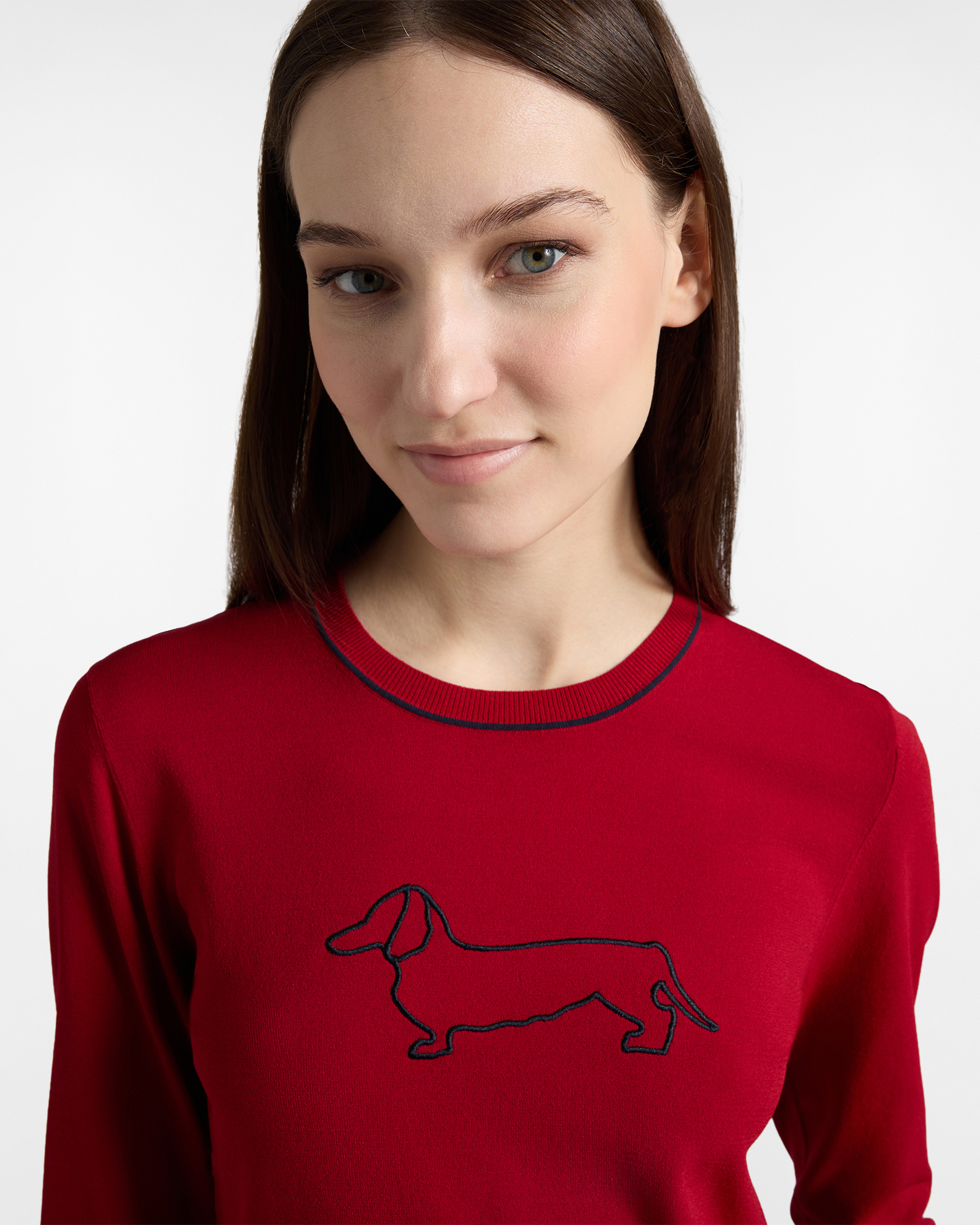 Maglia girocollo con Maxi Bassotto, Rosso, large image number 2