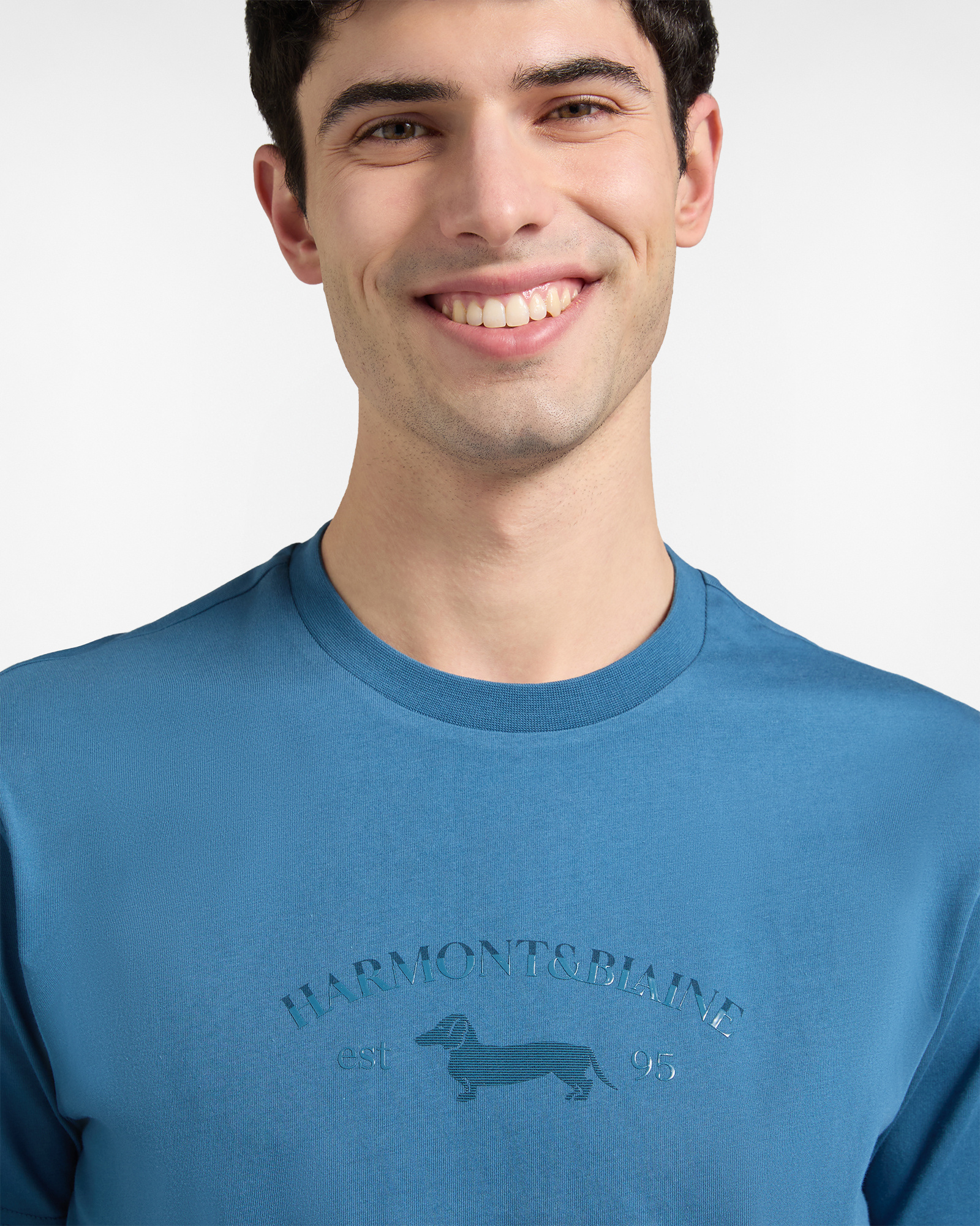 T-shirt logo vintage, Blu, large image number 2