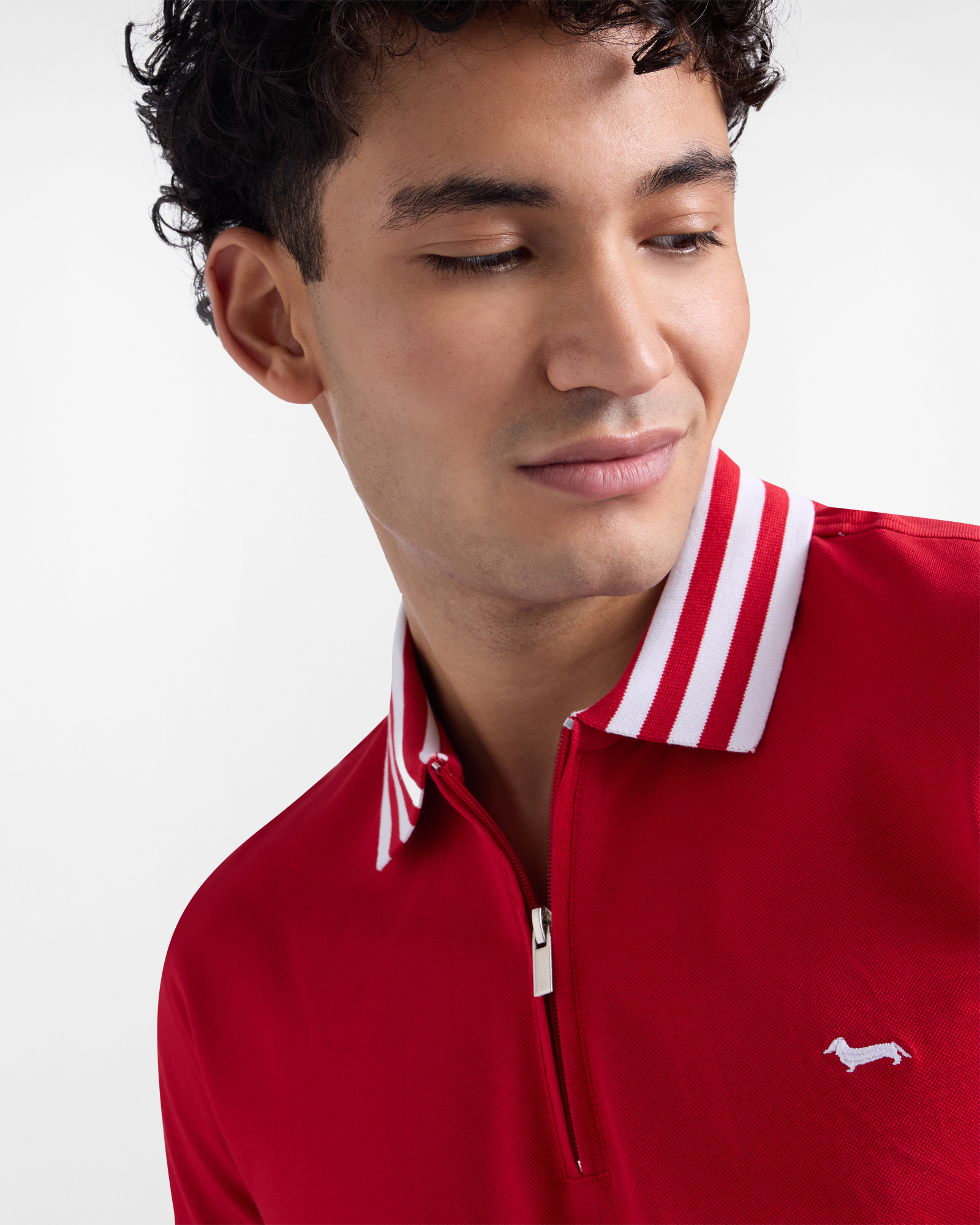 Polo de hombre con cremallera de la C&aacute;psula Sorbetto, Rojo, large image number 2