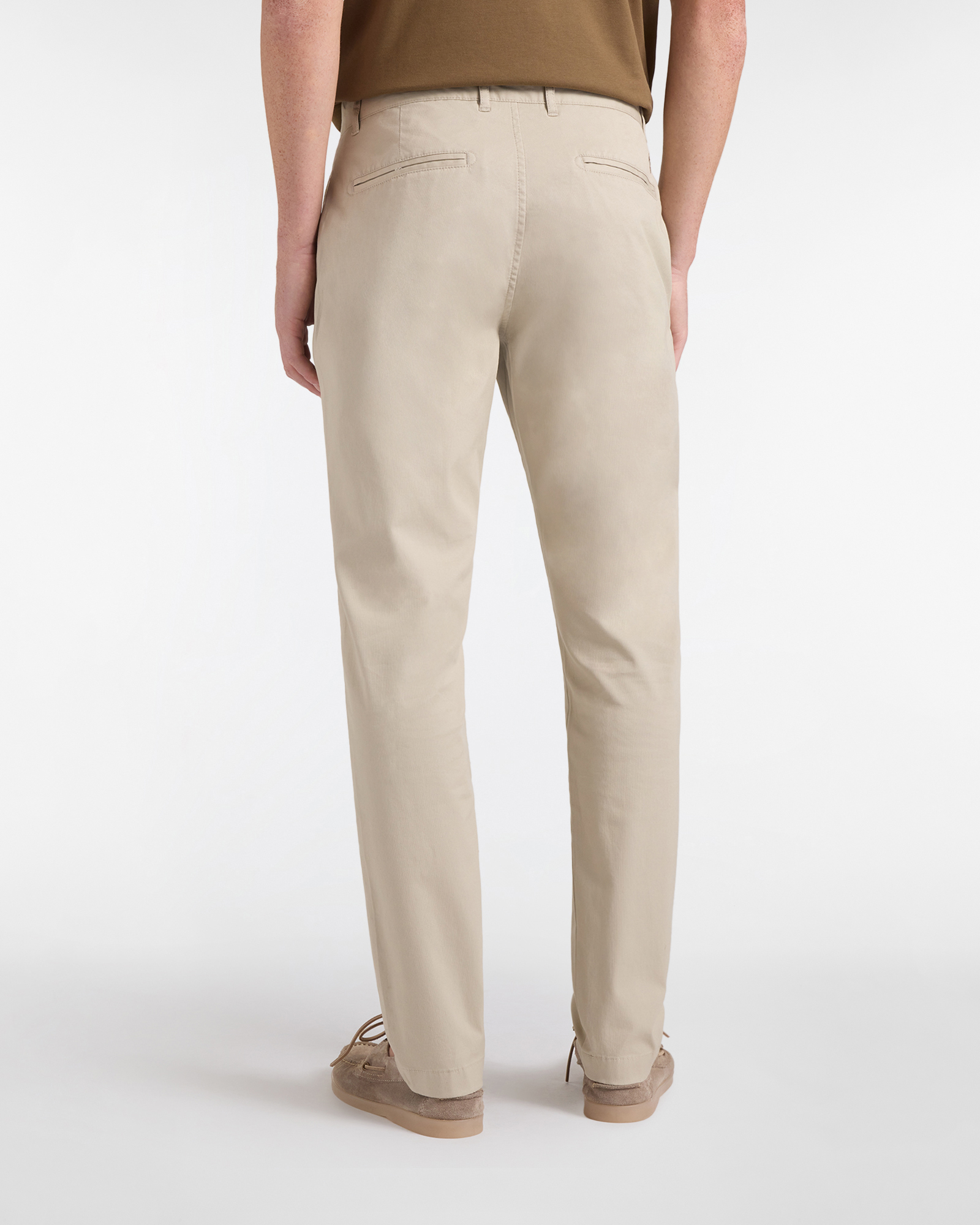 Chino Uomo Narrow in Tessuto Dobby, Beige, large image number 1
