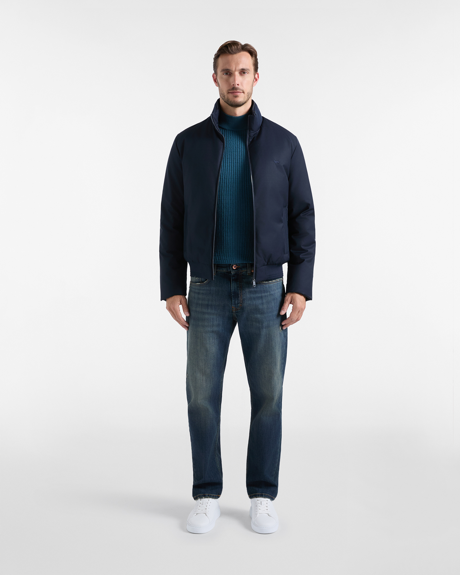 Dolcevita Uomo in misto lana e cotone Regular Fit Made in Italy, VERDE SCURO, large