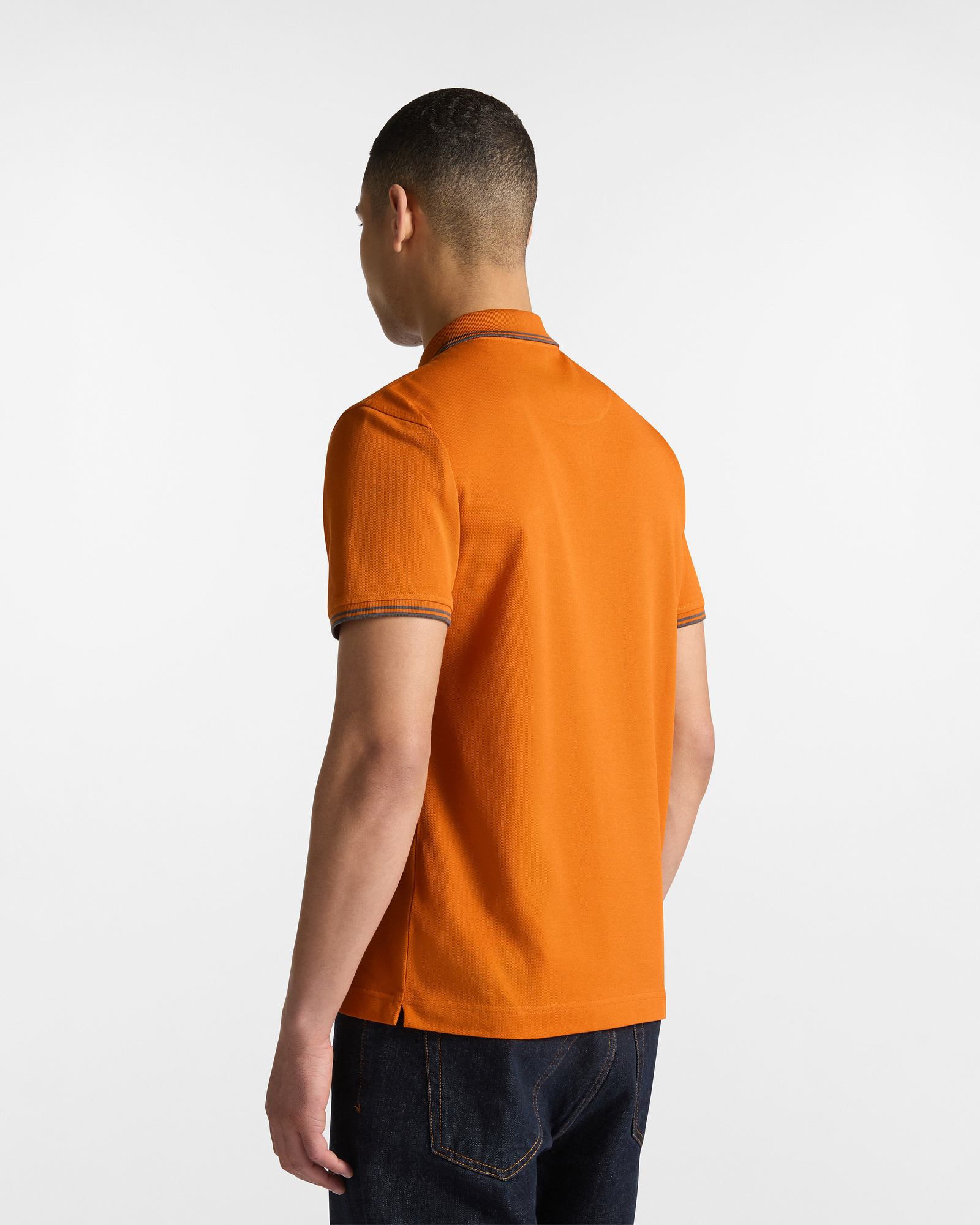 Polo with Striped Details