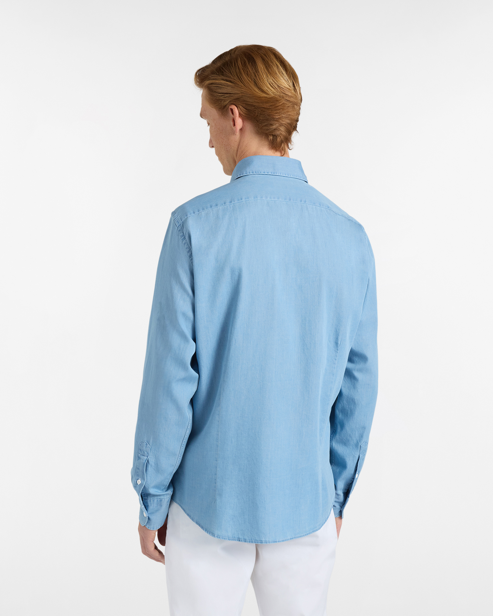 Camicia Uomo in Denim con Pinces sul Retro, Blu denim, large image number 1