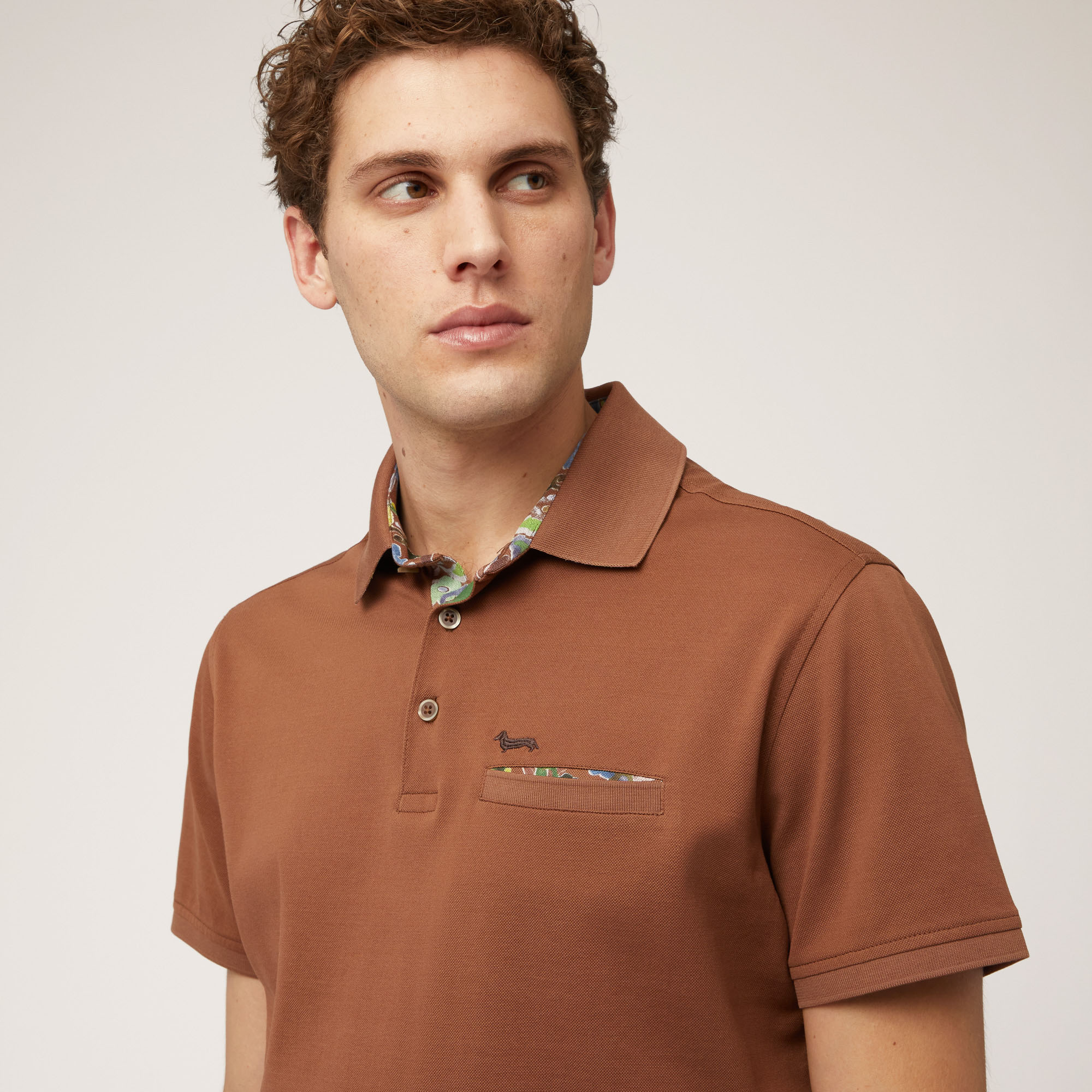 Polo with Printed Details, Brown, large image number 2
