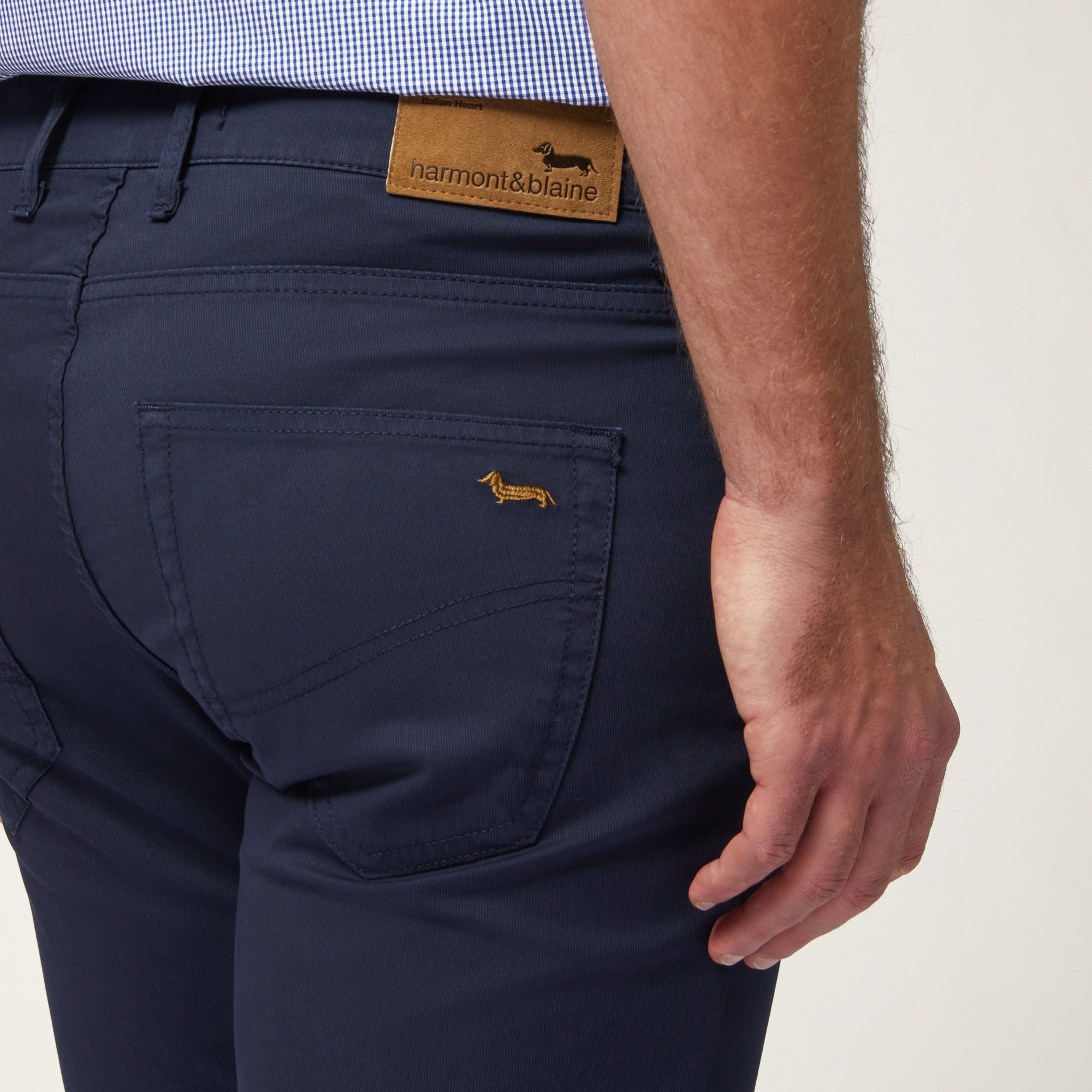 Narrow Five-Pocket Pants, Blue, large image number 2