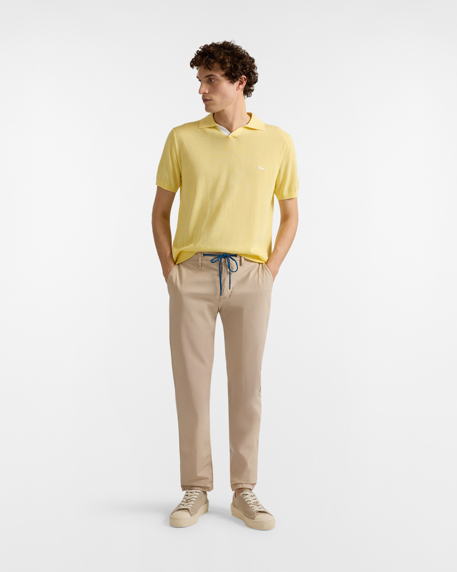 Pantalone Jogging Uomo In Cotone Stretch, Beige, large image number 3
