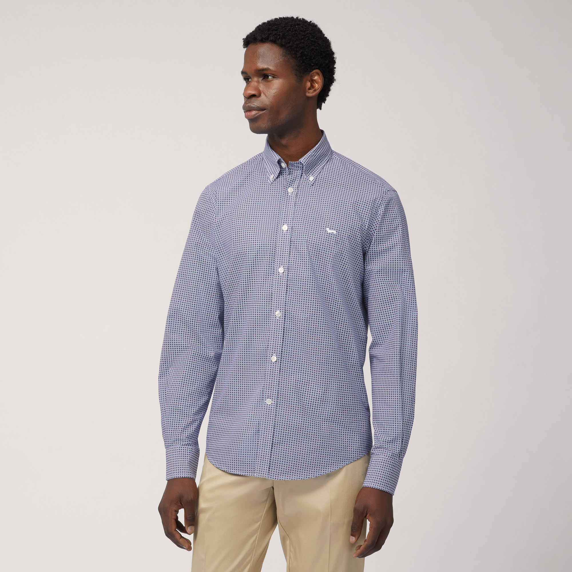 Camicia Con Micro Motivo in Marrone Camicie Di Lusso Harmont Blaine