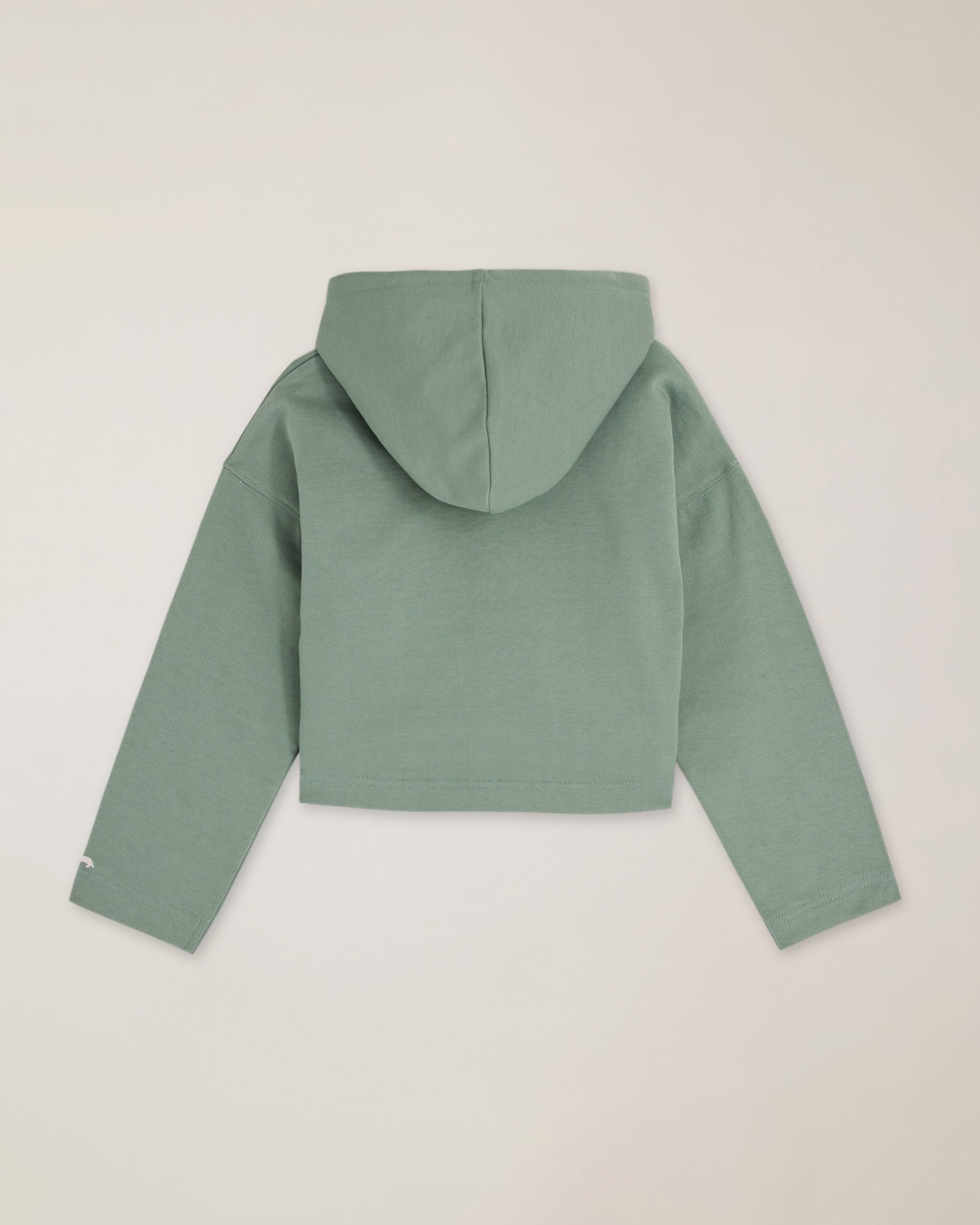 Cropped hoodie with tone-on-tone logo embroidery