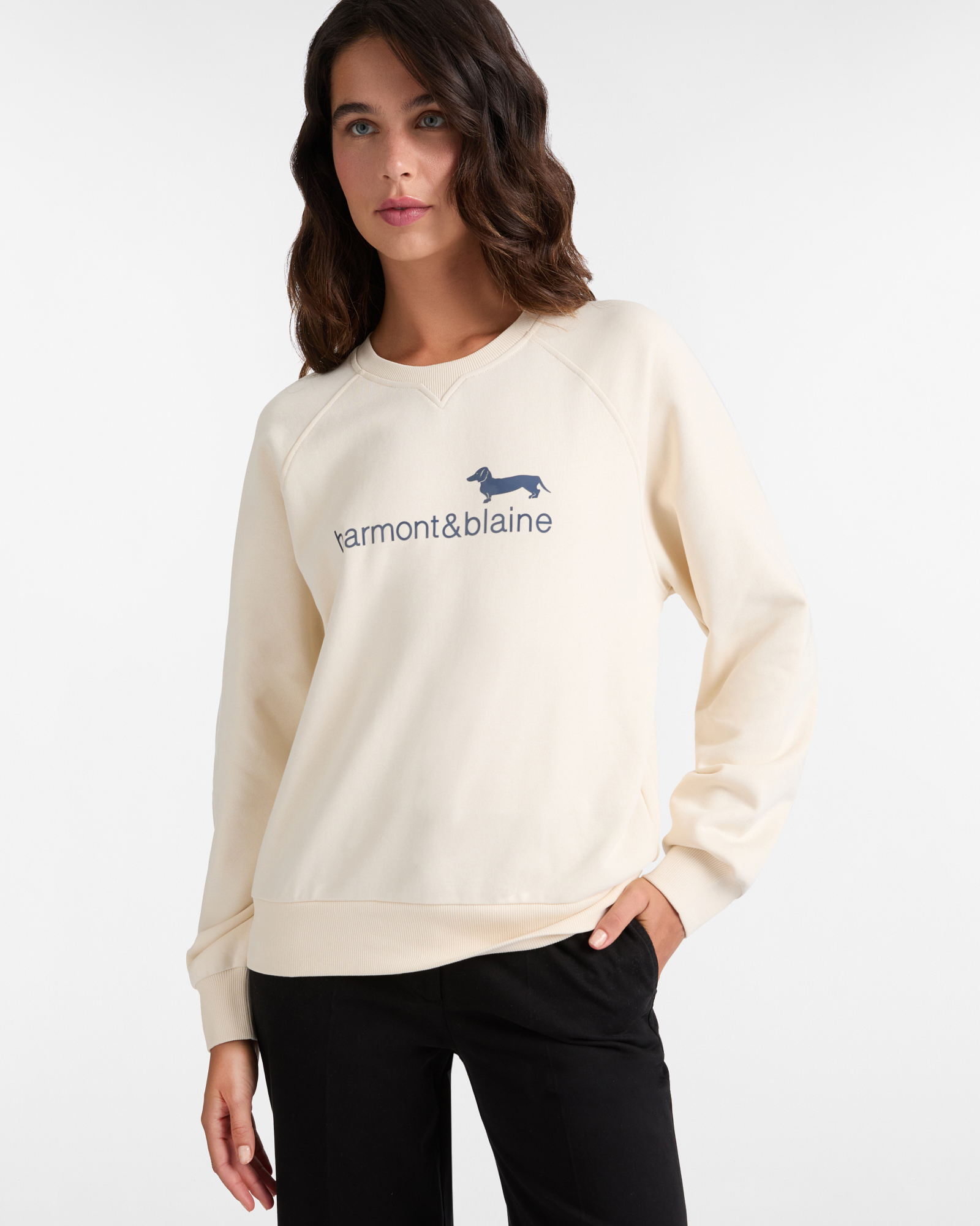 Cotton Sweatshirt with Contrast Logo