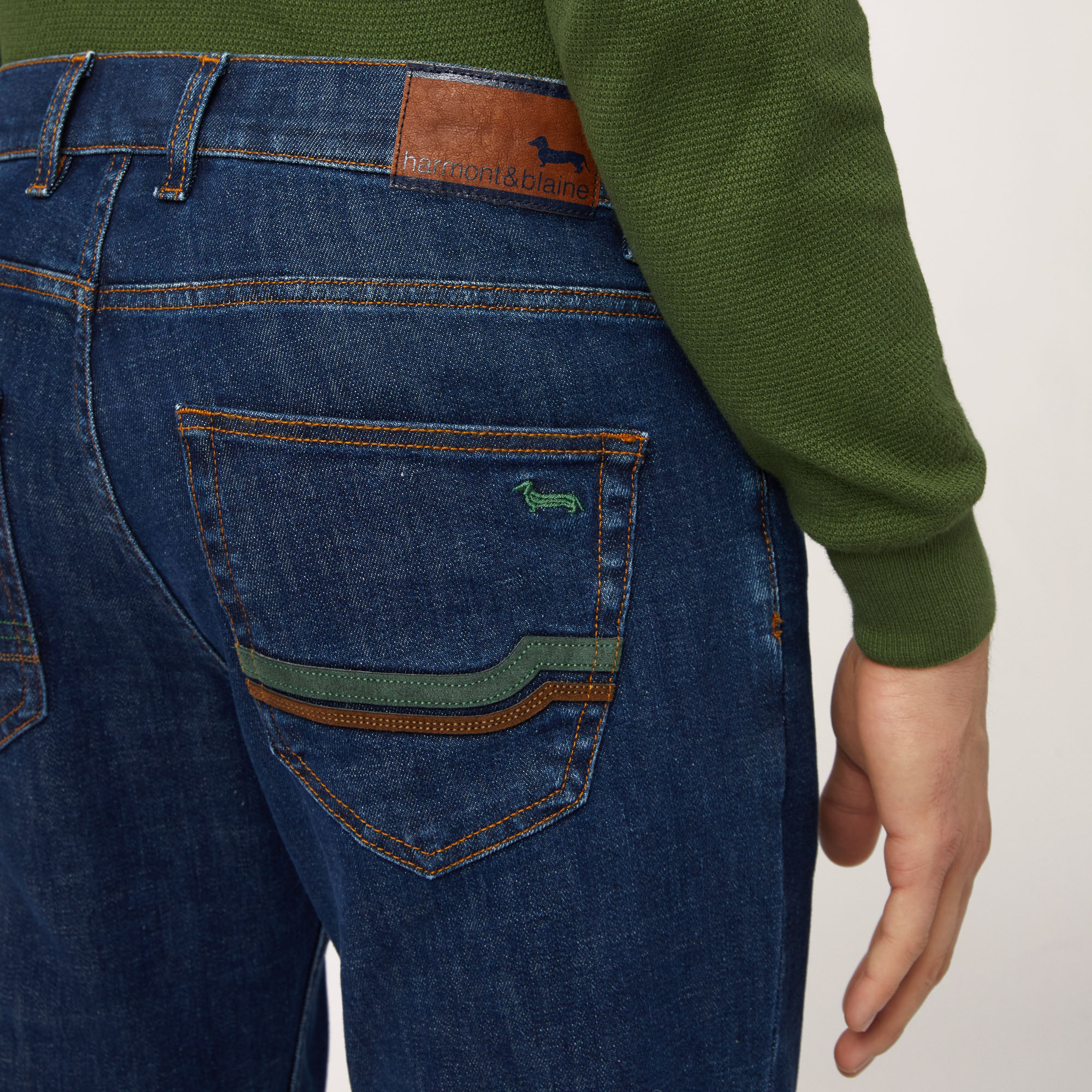 Pantalón de 5 bolsillos con aplicaciones, Verde oscuro, large image number 2
