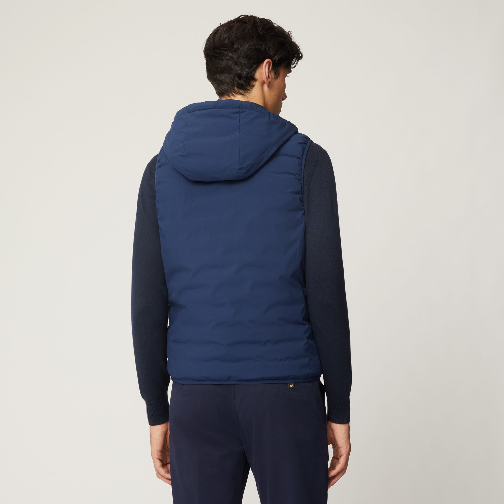Smanicato Reversibile Con Cappuccio, Blu, large image number 1