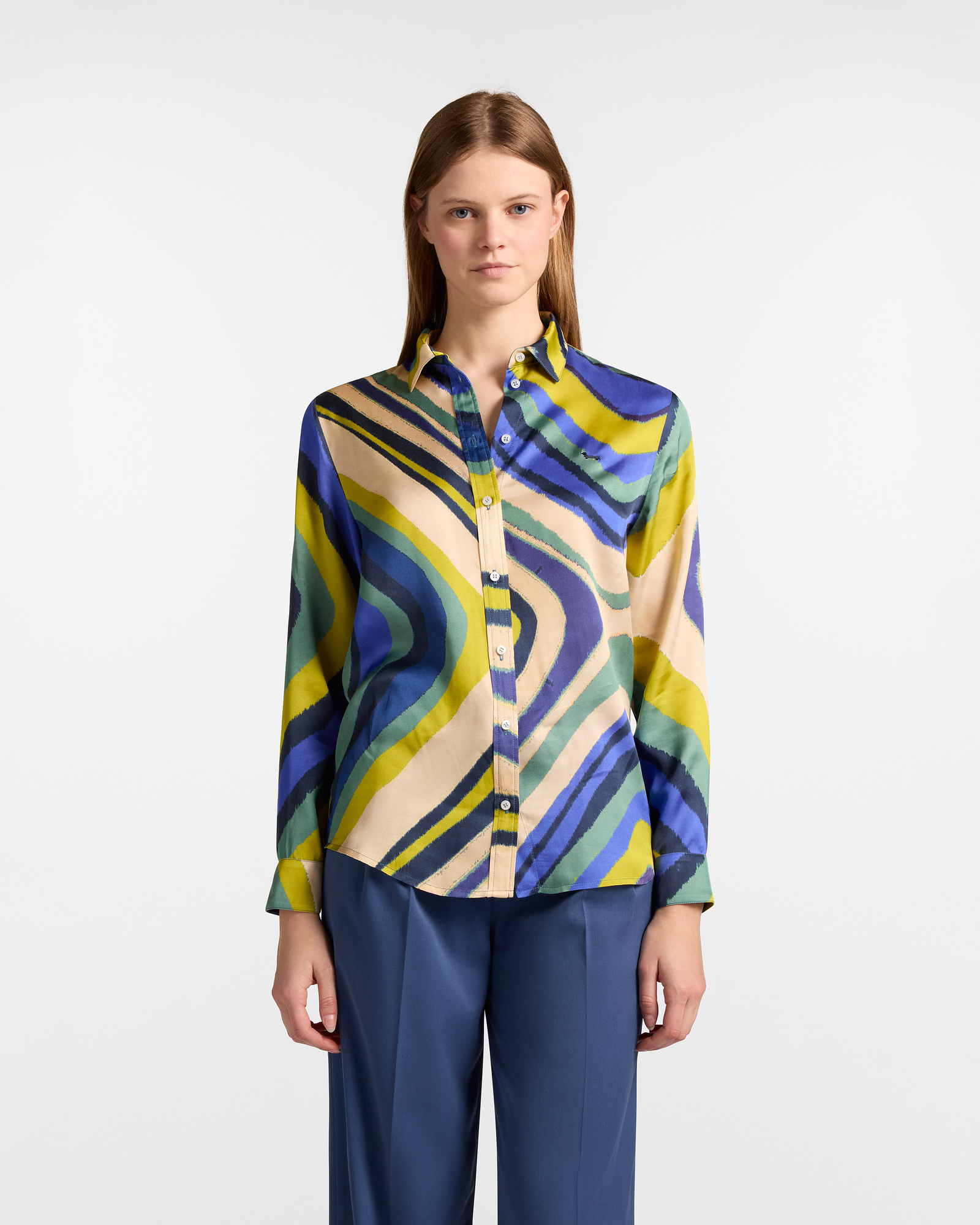 Soft Shirt with Wave Print