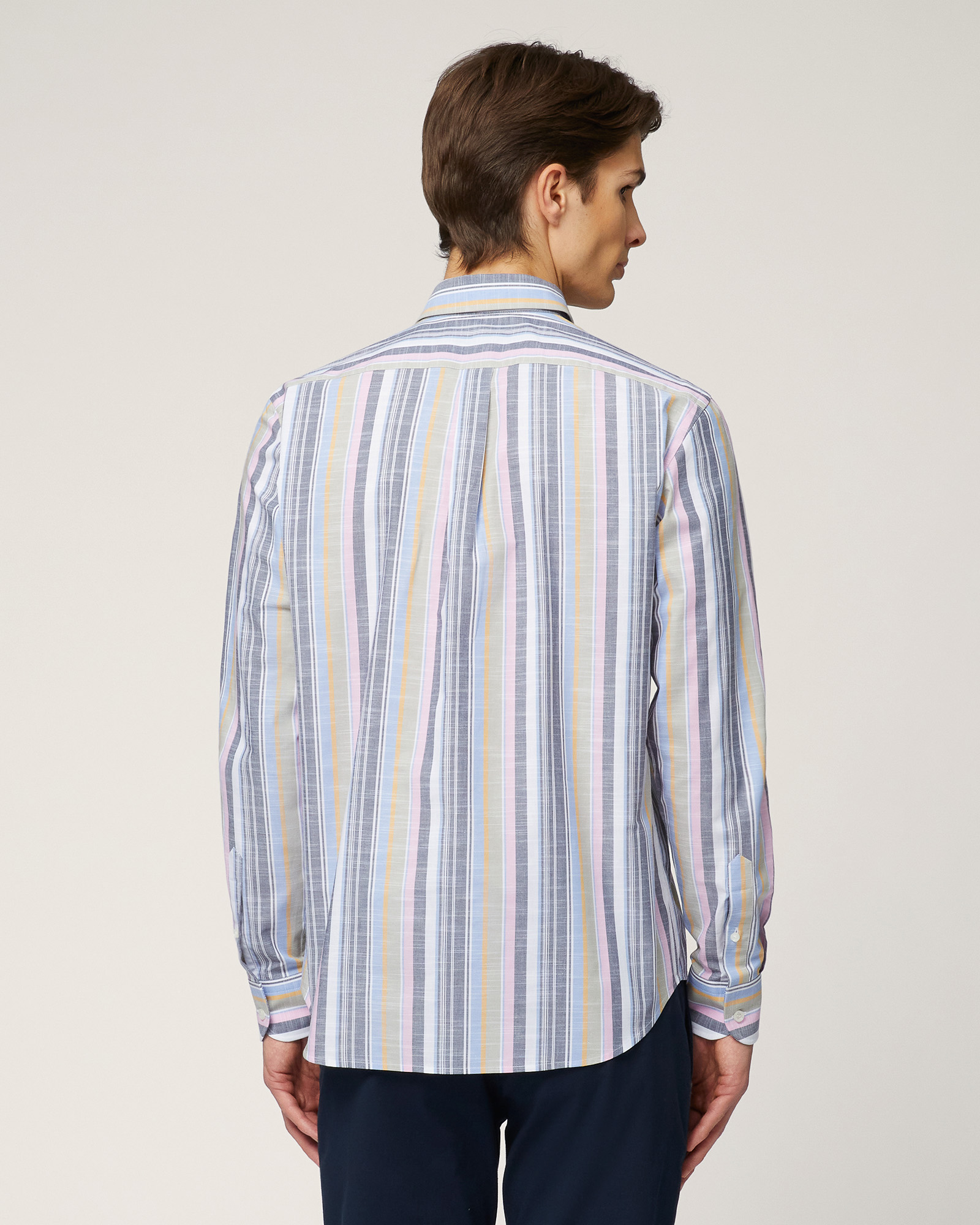 Striped Cotton Shirt, Pink, large image number 1