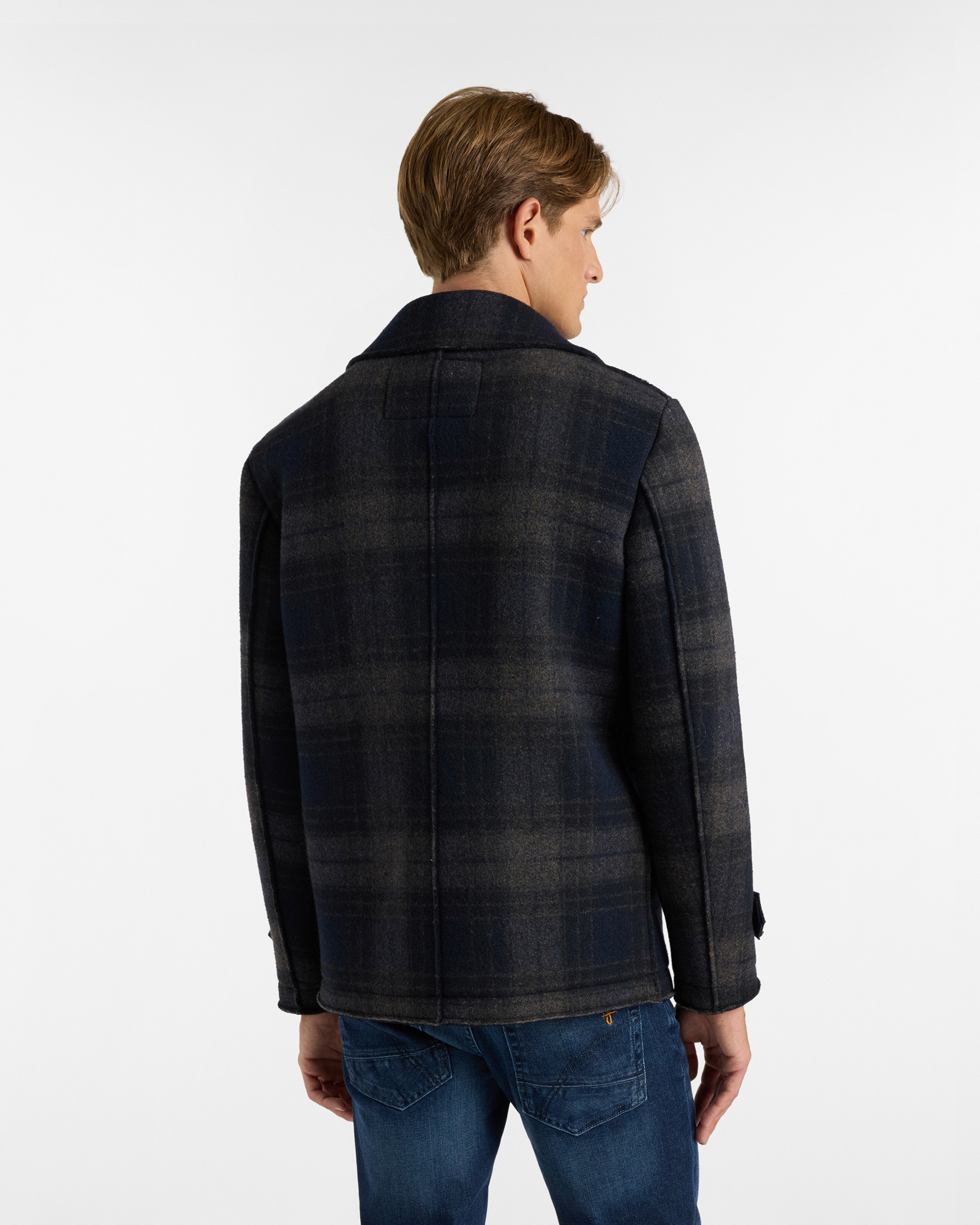 Peacoat con motivo check