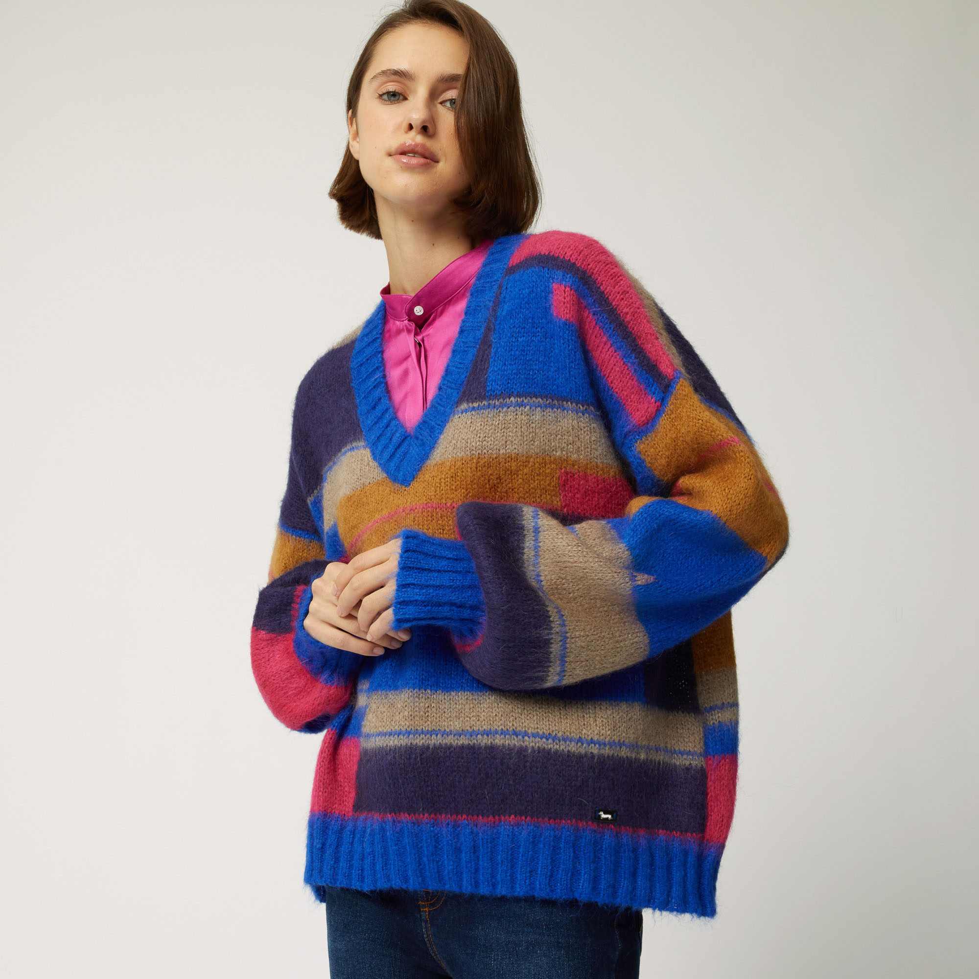 Pullover Color Block Art Academy, Fuxia, large image number 2