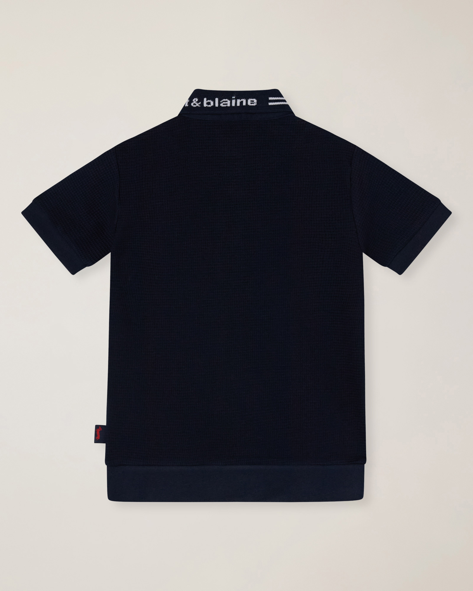 Waffle fabric polo, Navy Blue, large image number 1