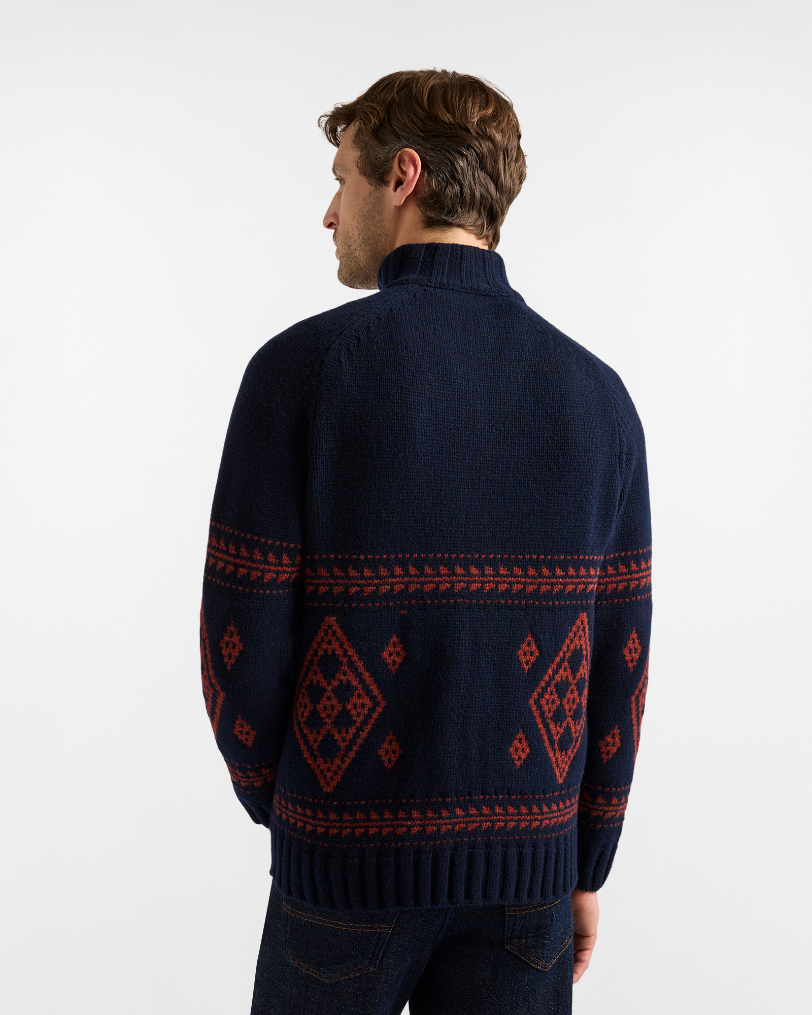 Dolcevita Full Zip "Cortina a Colori", Blu Navy, large image number 1