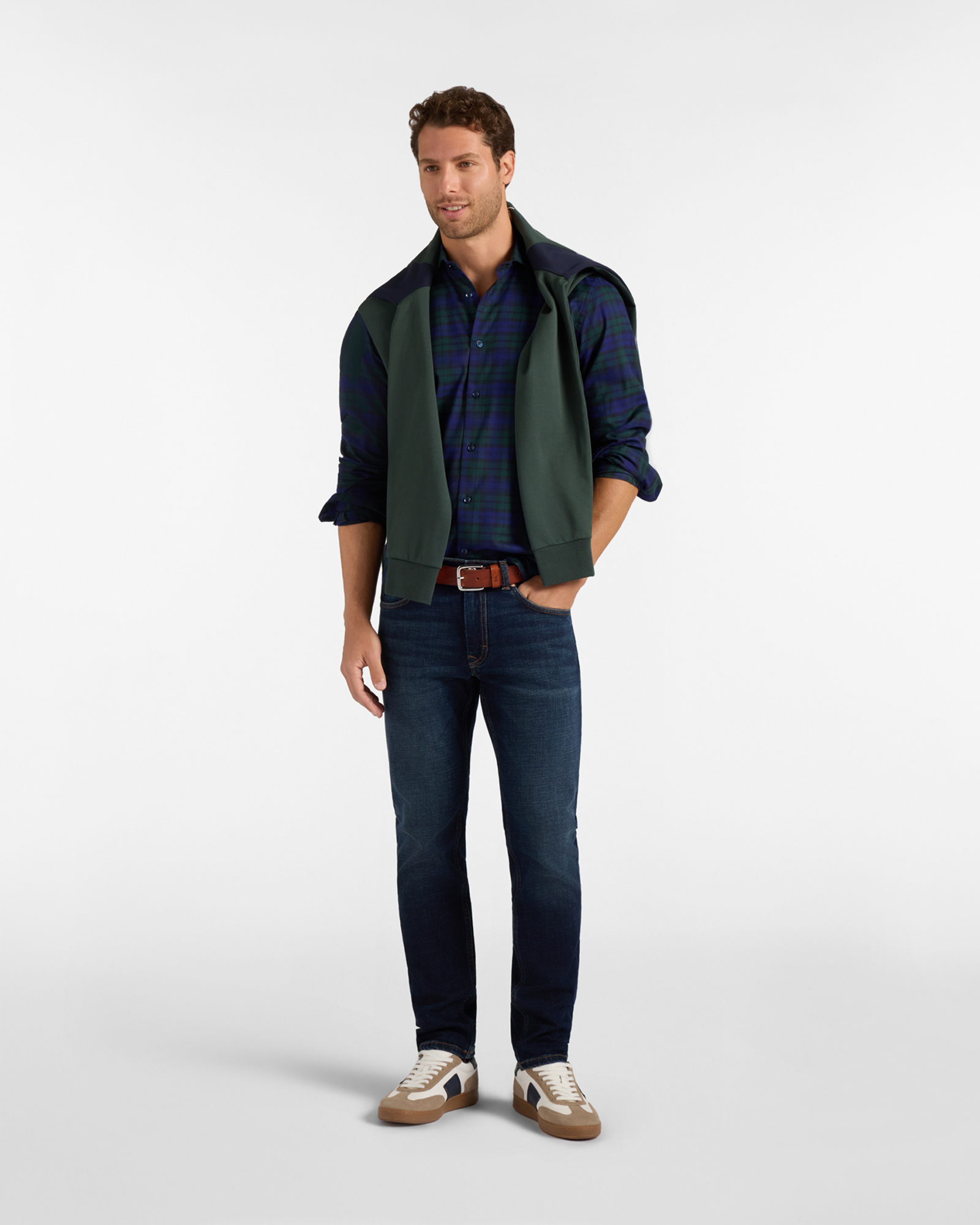 CHECKED FLANNEL SHIRT, BOTTLE GREEN, large image number 3