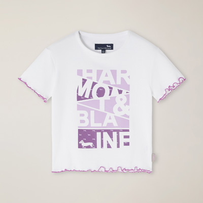 Ribbed T-shirt with logo