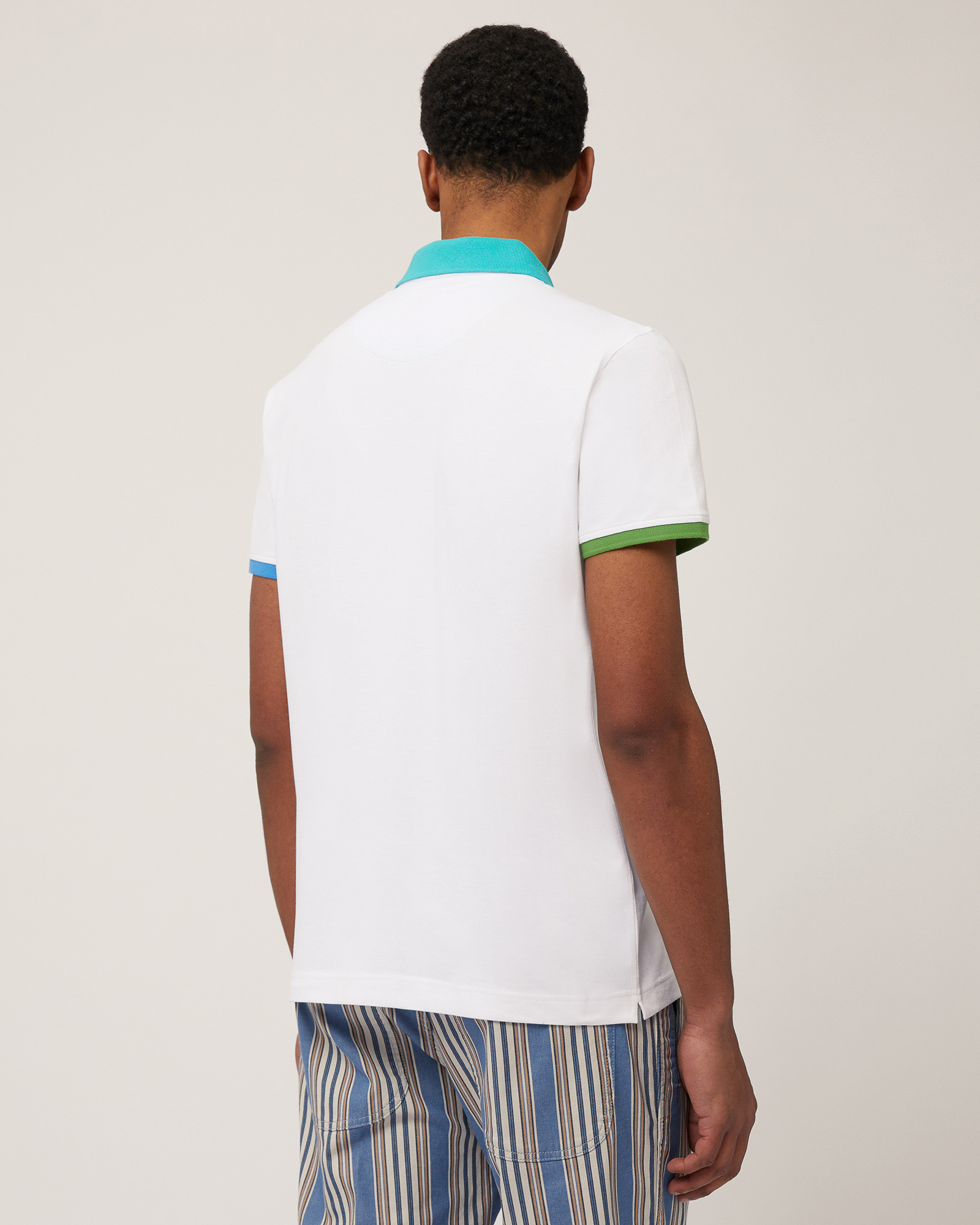 Poloshirt mit Color-Block-Details, Weiß, large image number 1