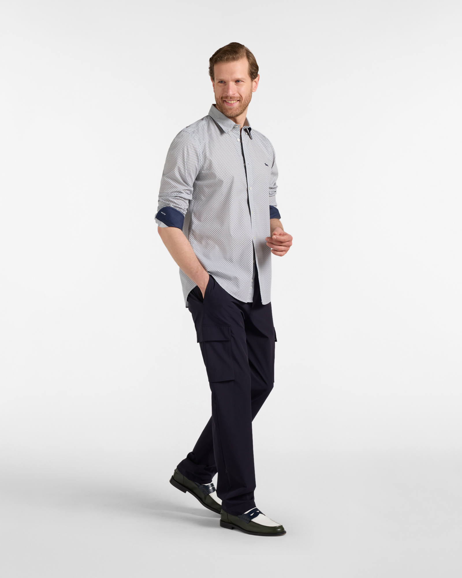 Regular-fit micro-print shirt, Green, large image number 3