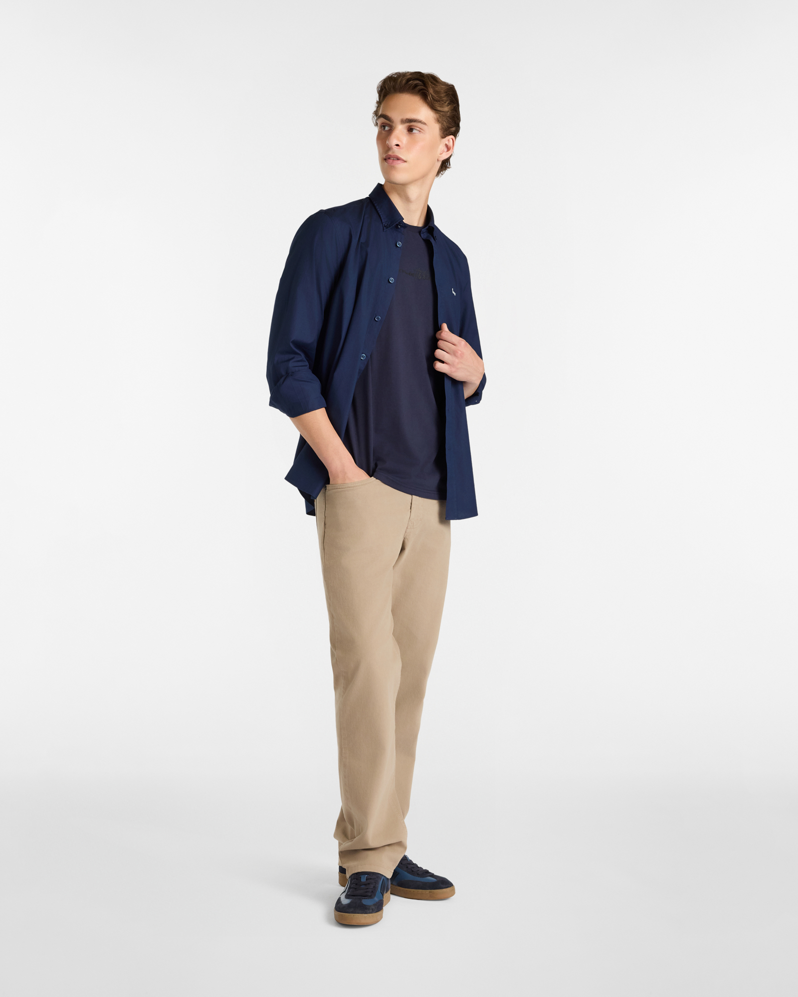 Pantaloni Regular Fit In Gabardine, Sabbia, large image number 3