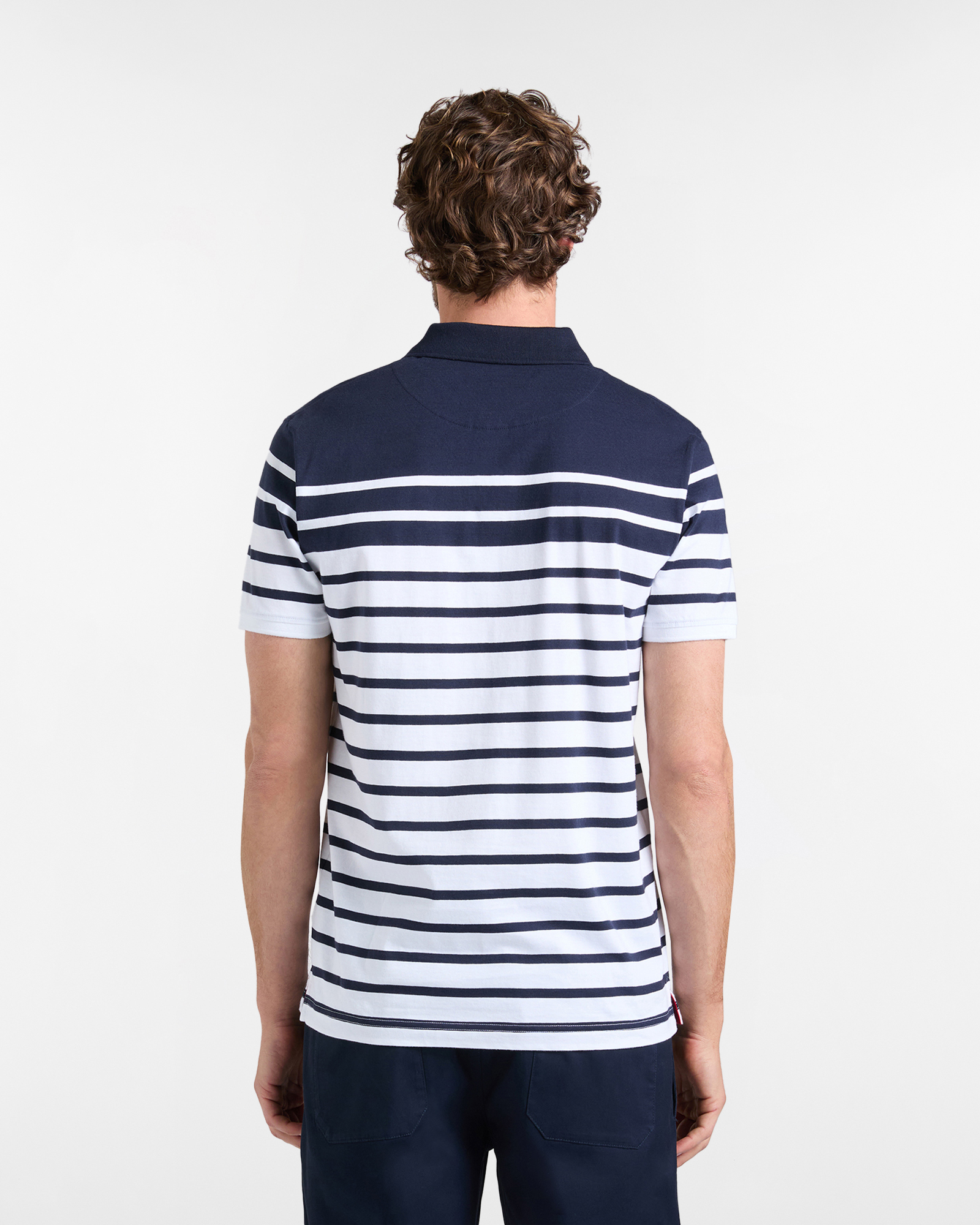 Polo uomo regular fit multirighe, Blu scuro, large image number 1