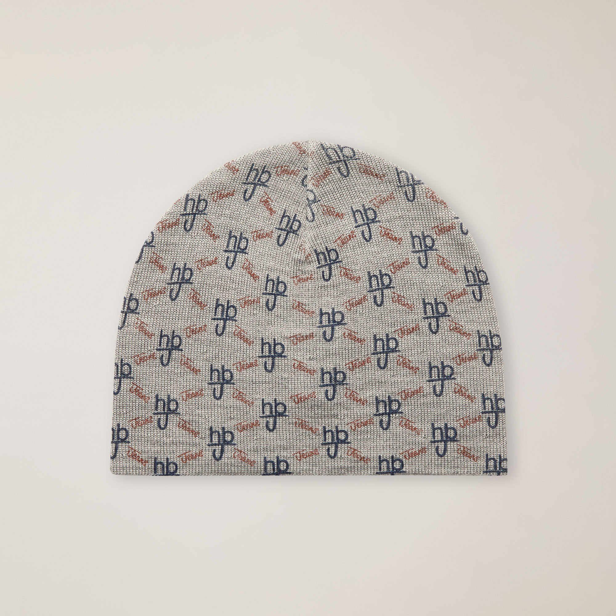 Berretto In Misto Lana Con Logo E Lettering All-Over, Blu, large image number 0