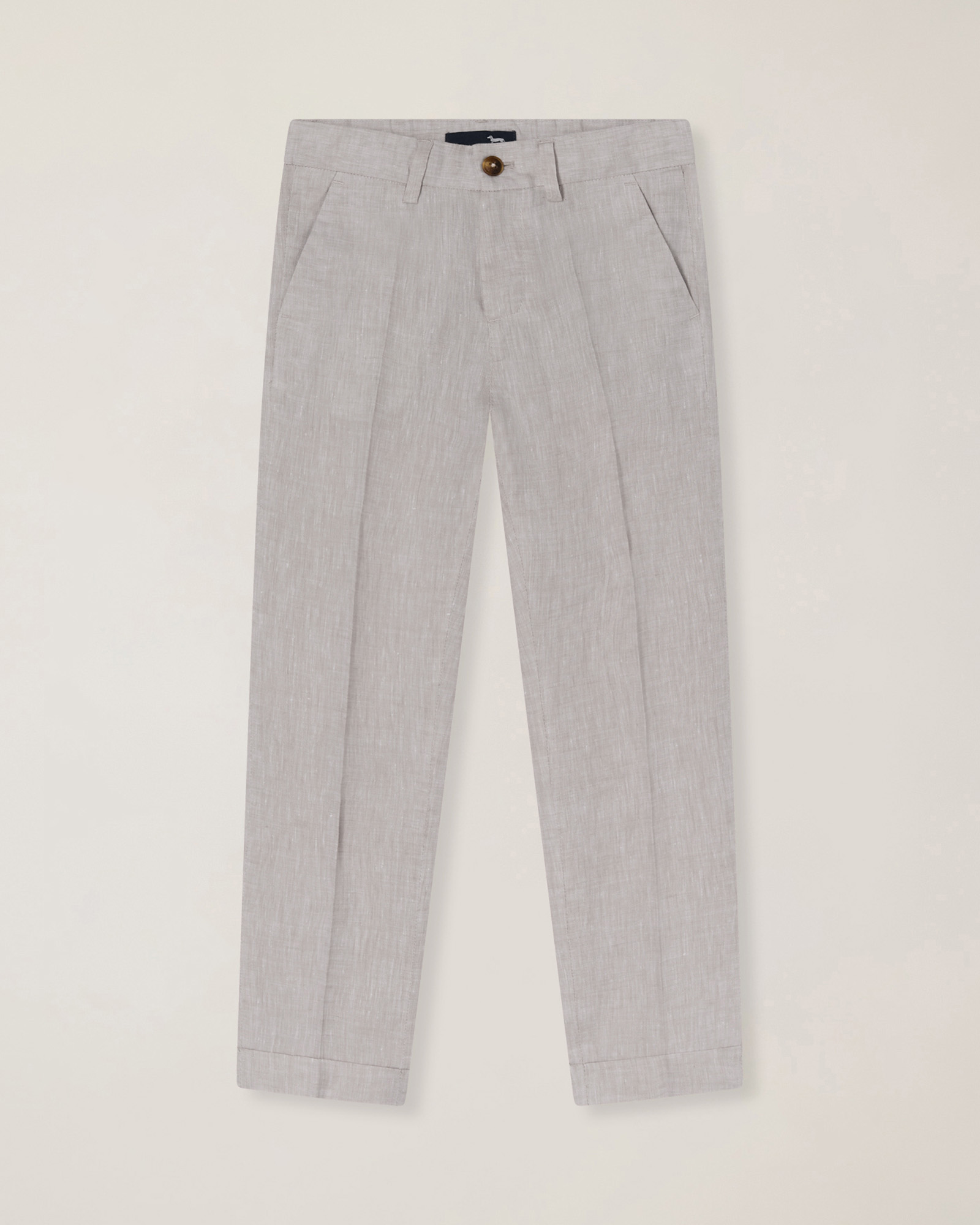 Linen pants with slash pocket