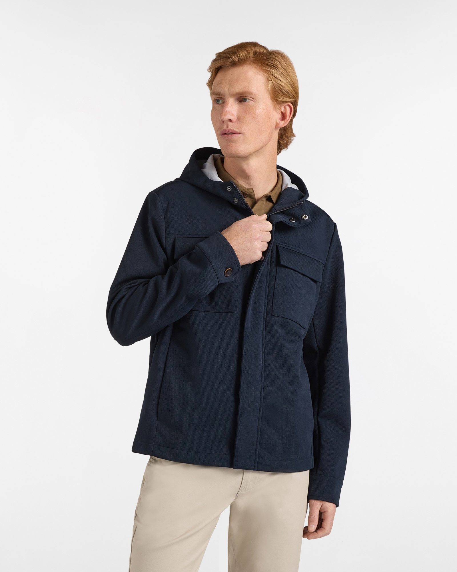 Giubbino in Dobby Doppiato con Jersey