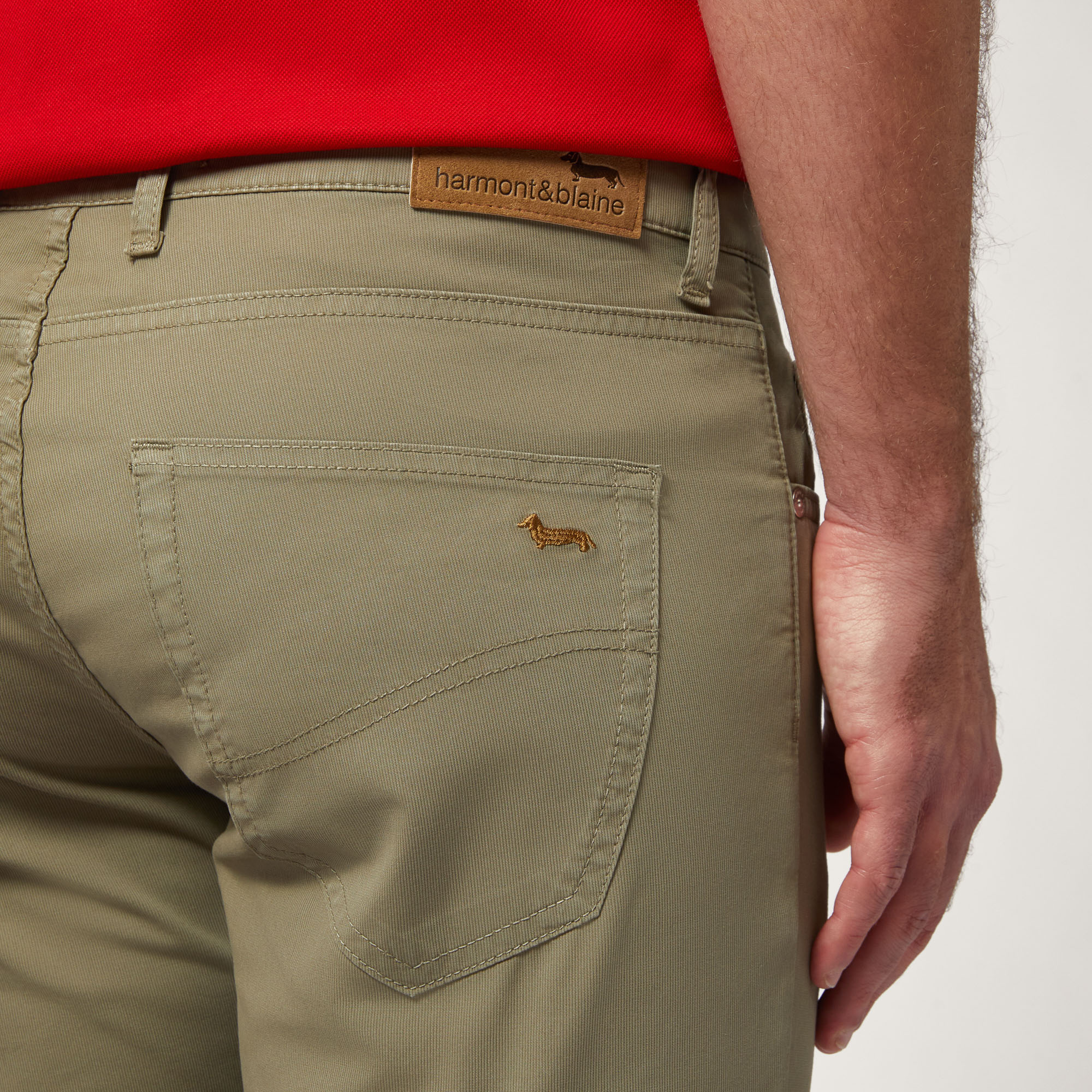 Narrow Five-Pocket Pants, Green, large image number 2