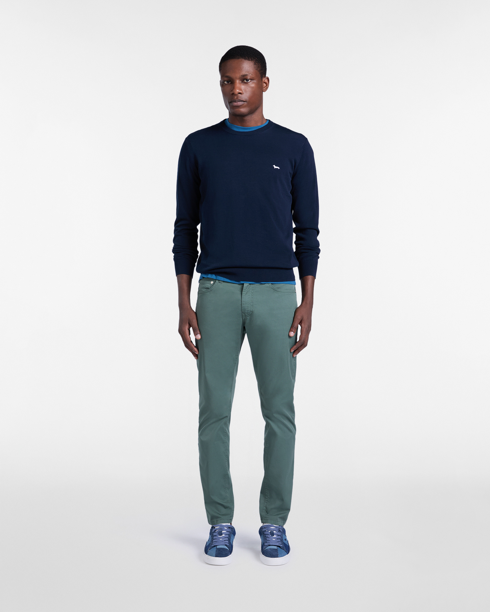 Cotton crewneck pullover, Blue, large image number 3