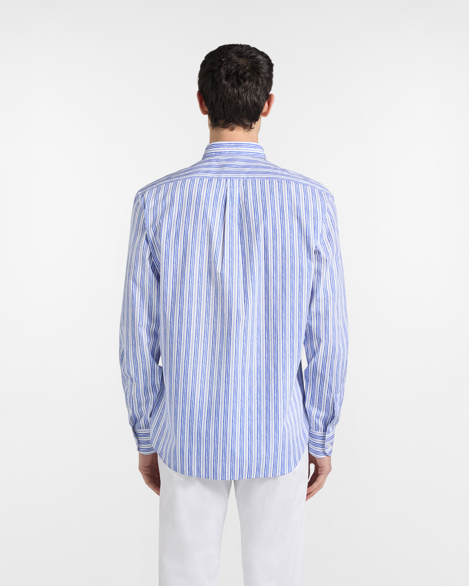 Camisa con estampado de rayas de efecto acuarela, Azul Claro, large image number 2