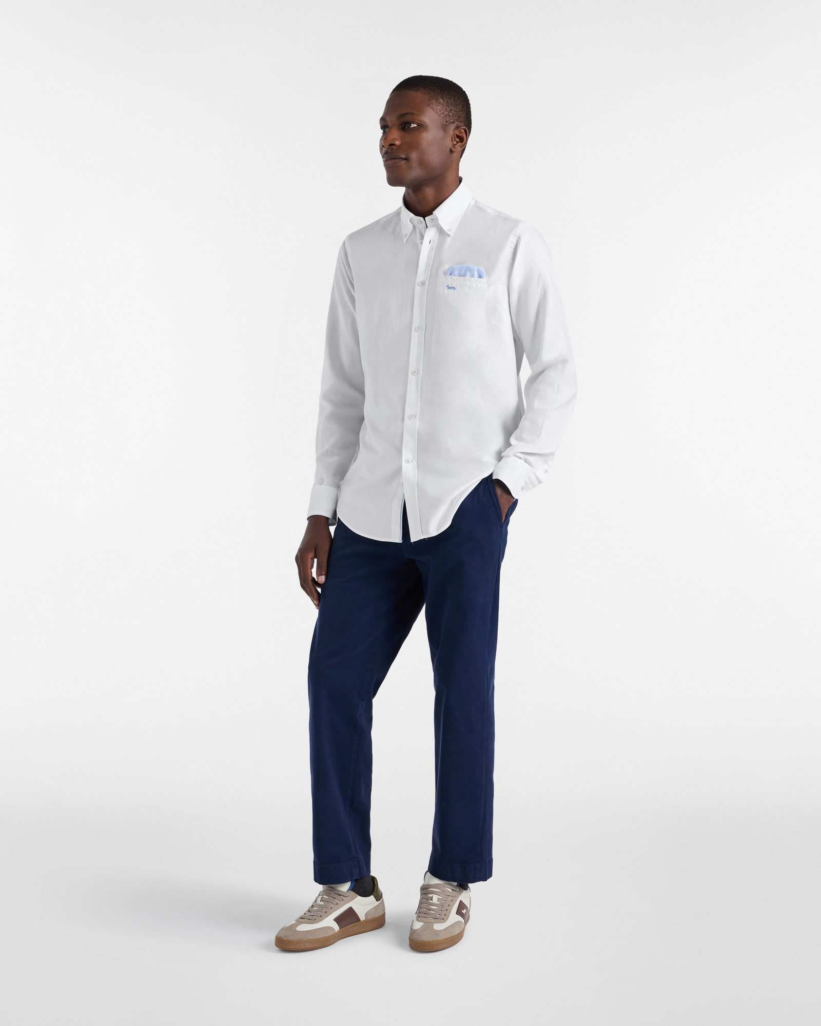 Camicia In Cotone Con Pochette, Bianco, large image number 3