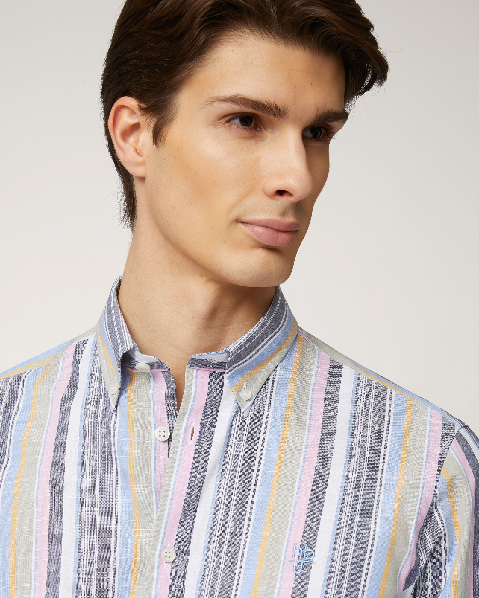 Striped Cotton Shirt, Pink, large image number 2