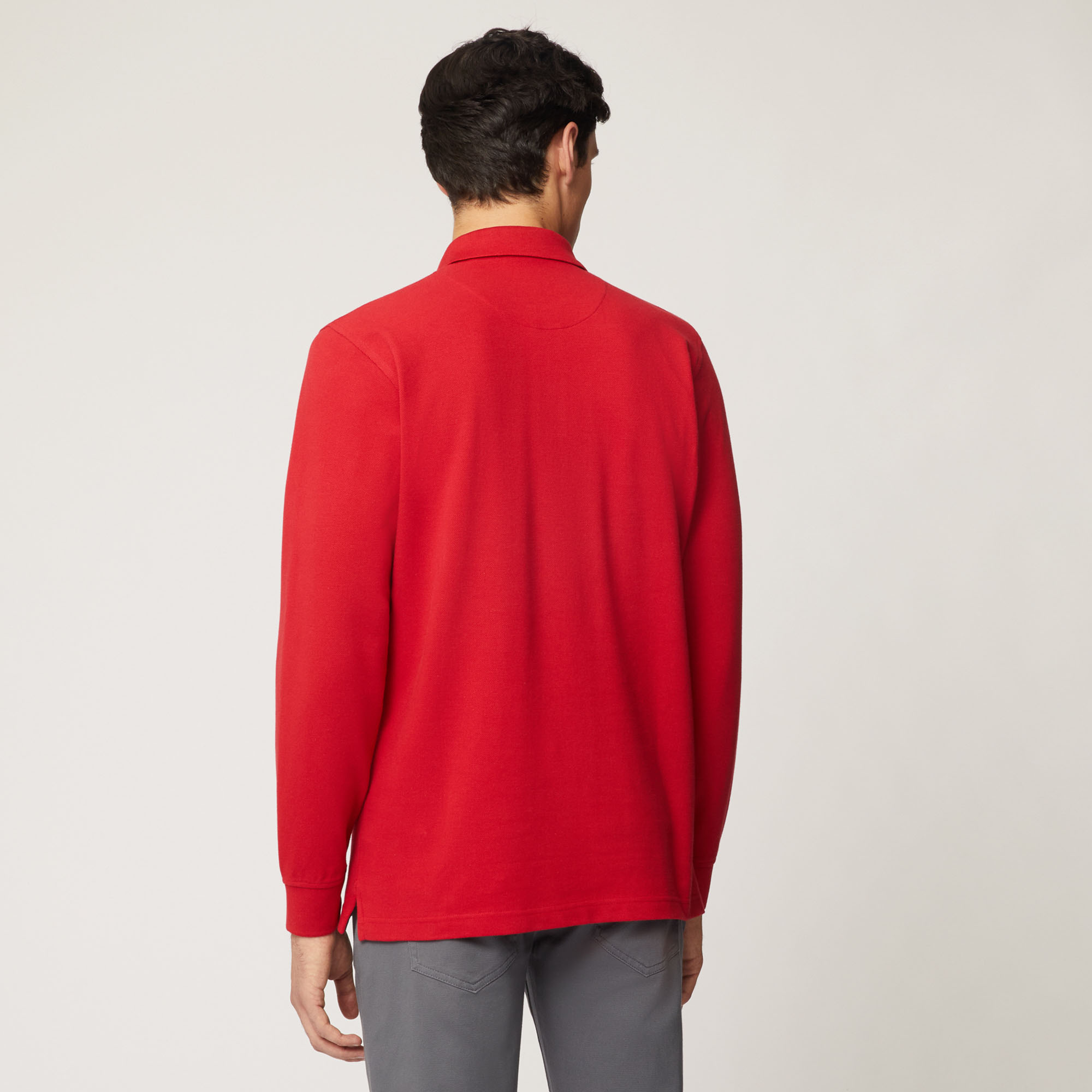 Polo A Maniche Lunghe Regular Fit, Rosso, large image number 1