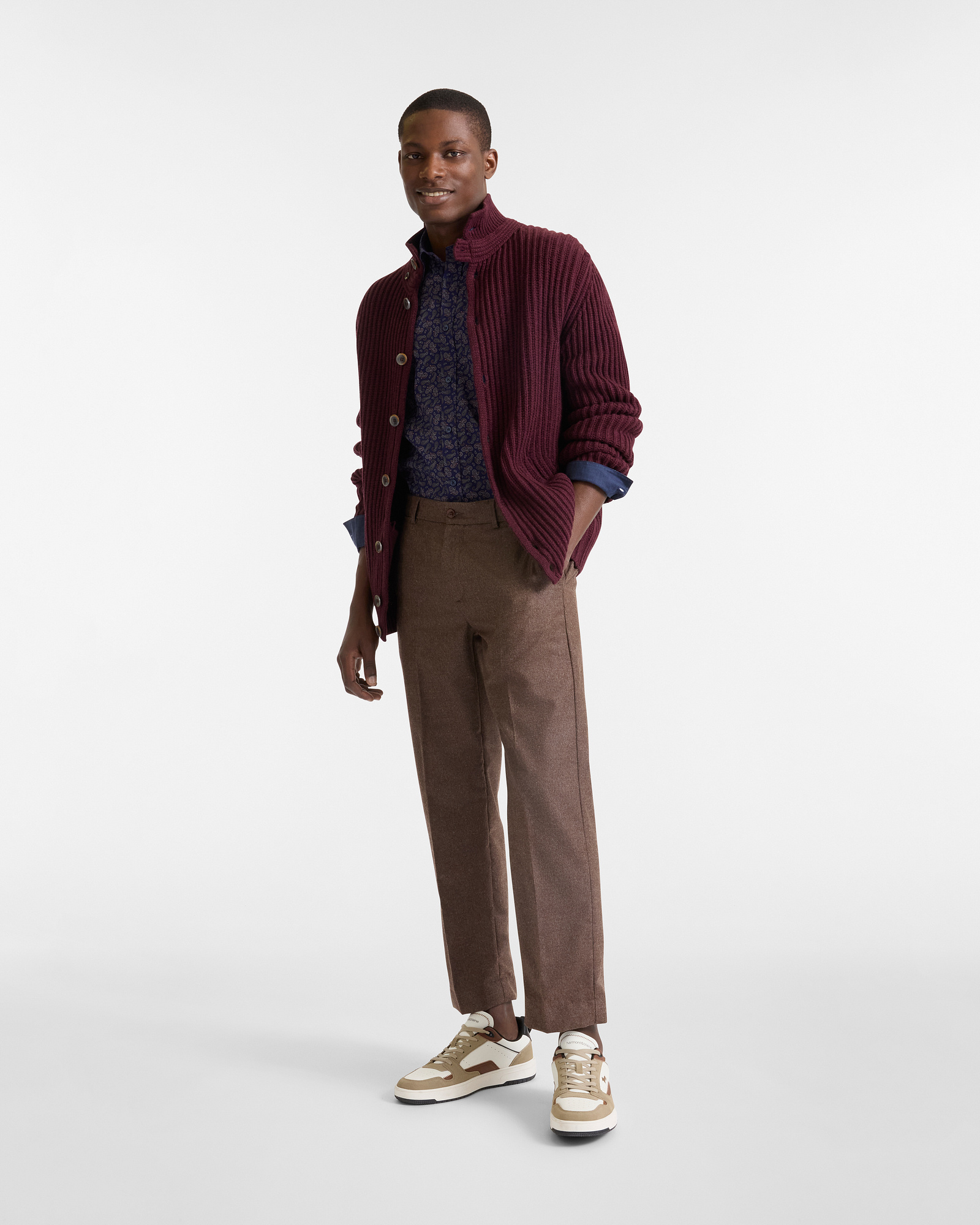 Loose Fit Wool Chino Pants in the Artisanal Color Capsule, Brown/Red, large image number 3