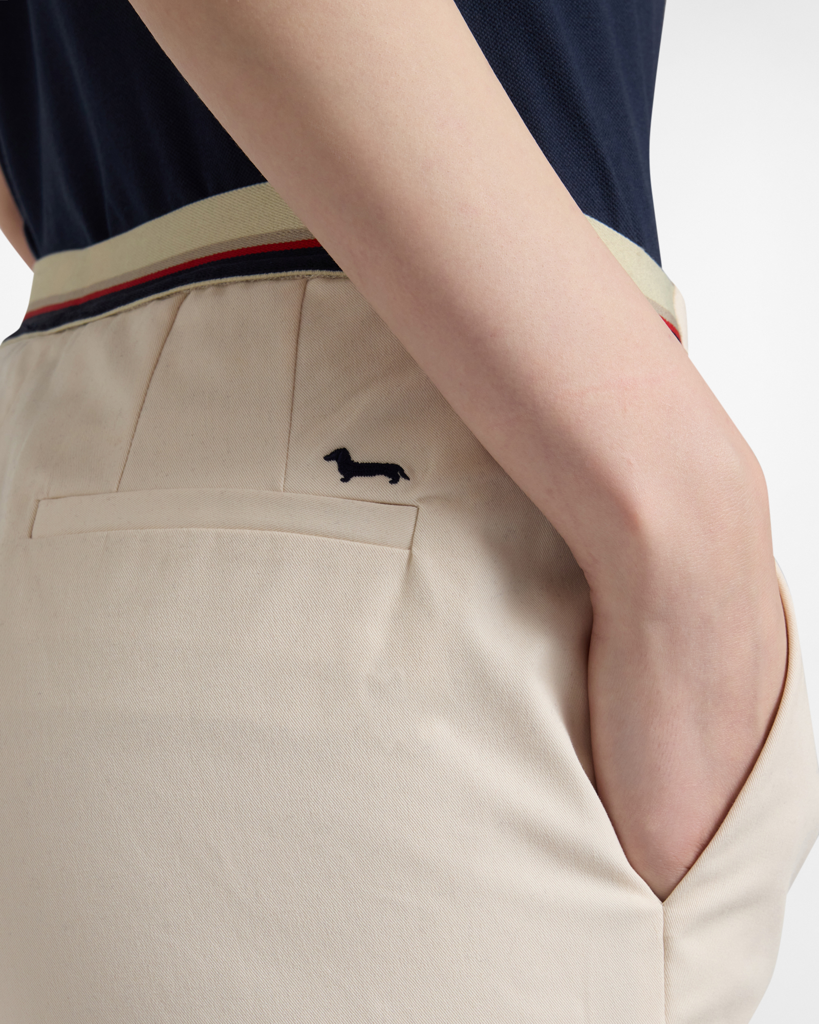 Women's elasticated chinos, Beige, large image number 2