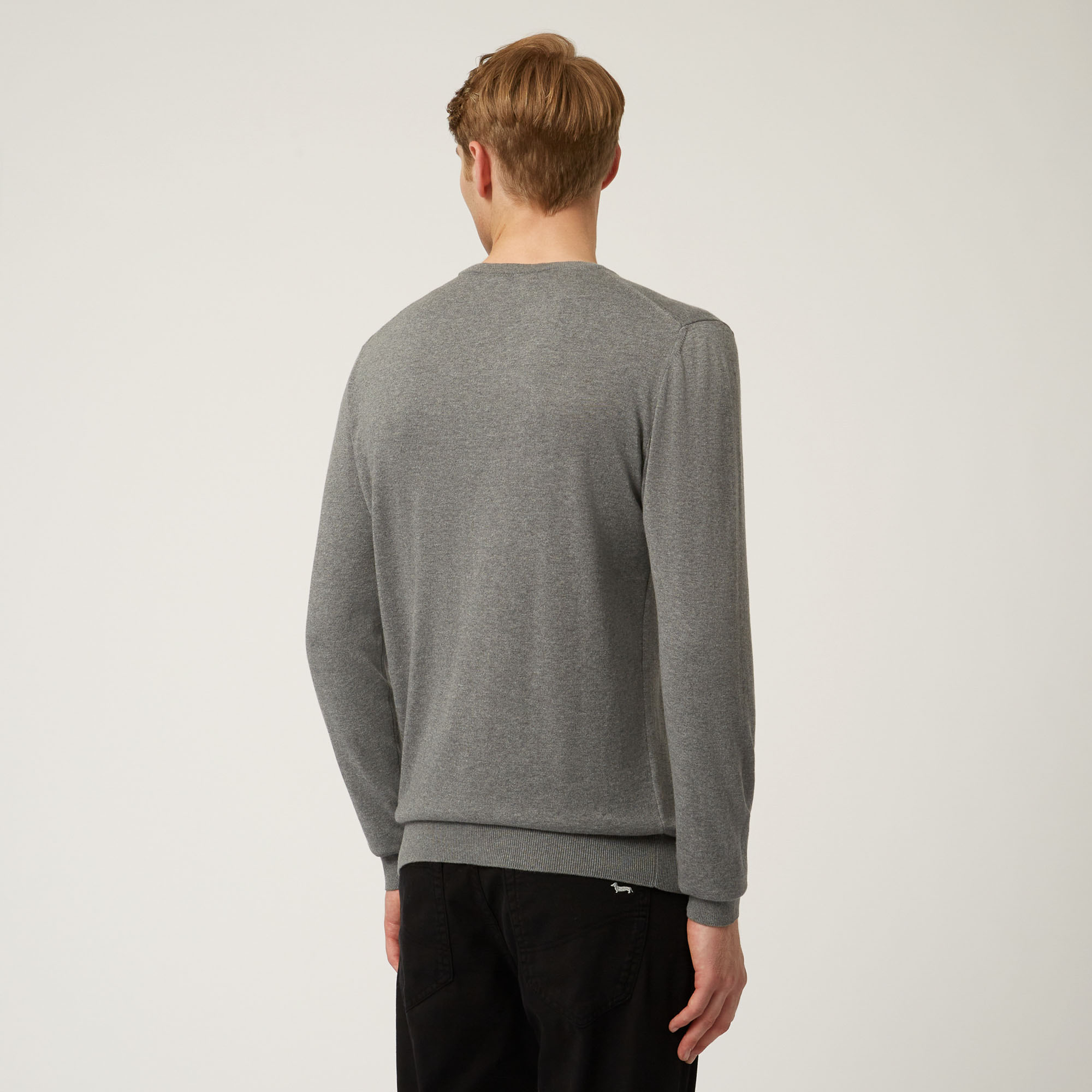 Essentials cotton and cashmere sweater, Grey, large image number 1