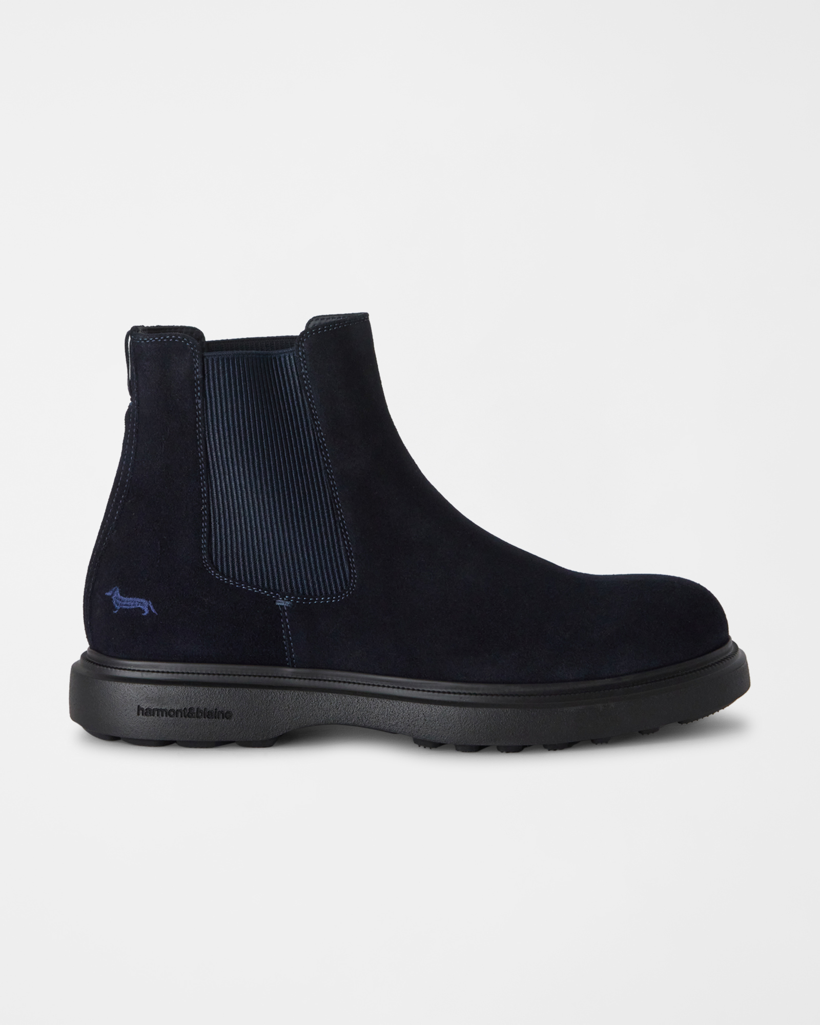Men's navy blue Made in Italy Chelsea boot in suede