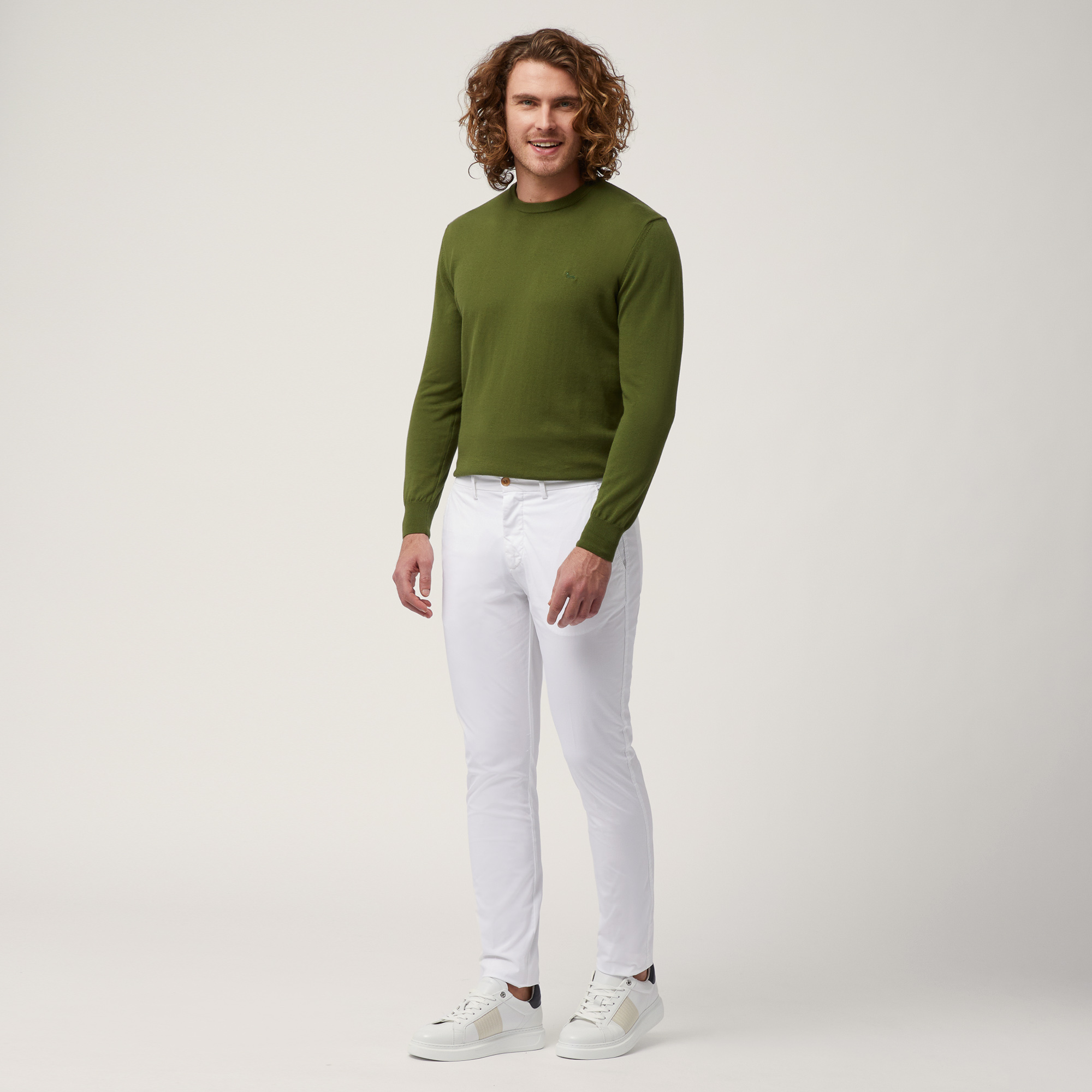 Narrow Fit Chino Pants, White, large image number 3