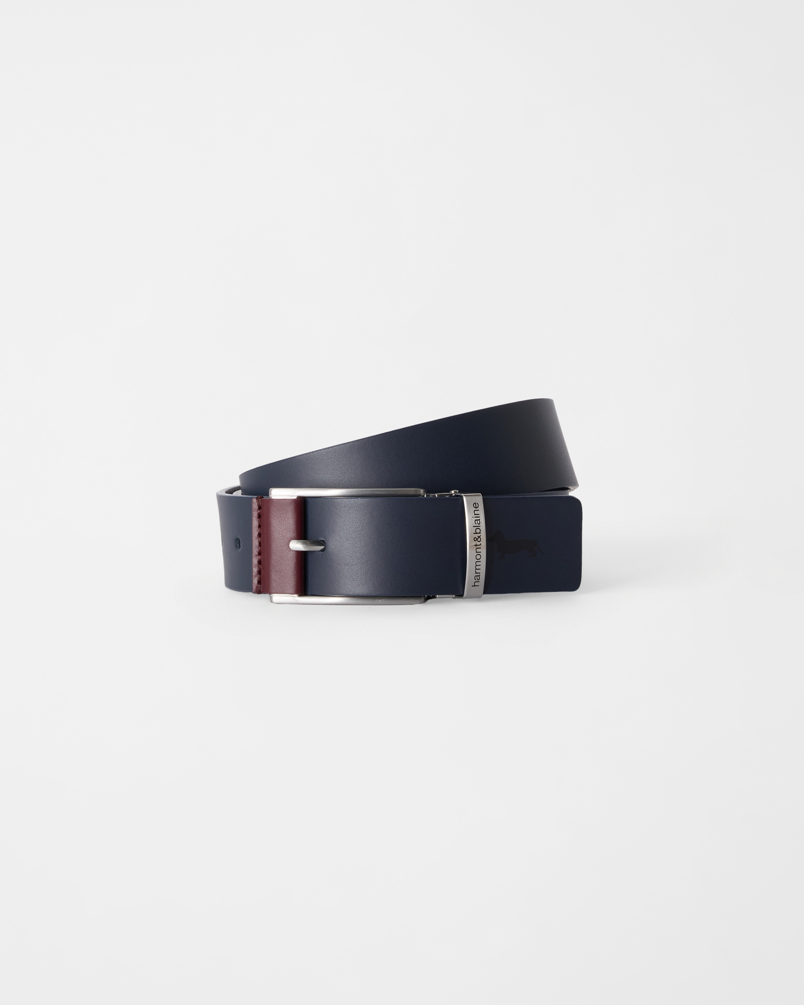 Men's dark blue genuine leather belt